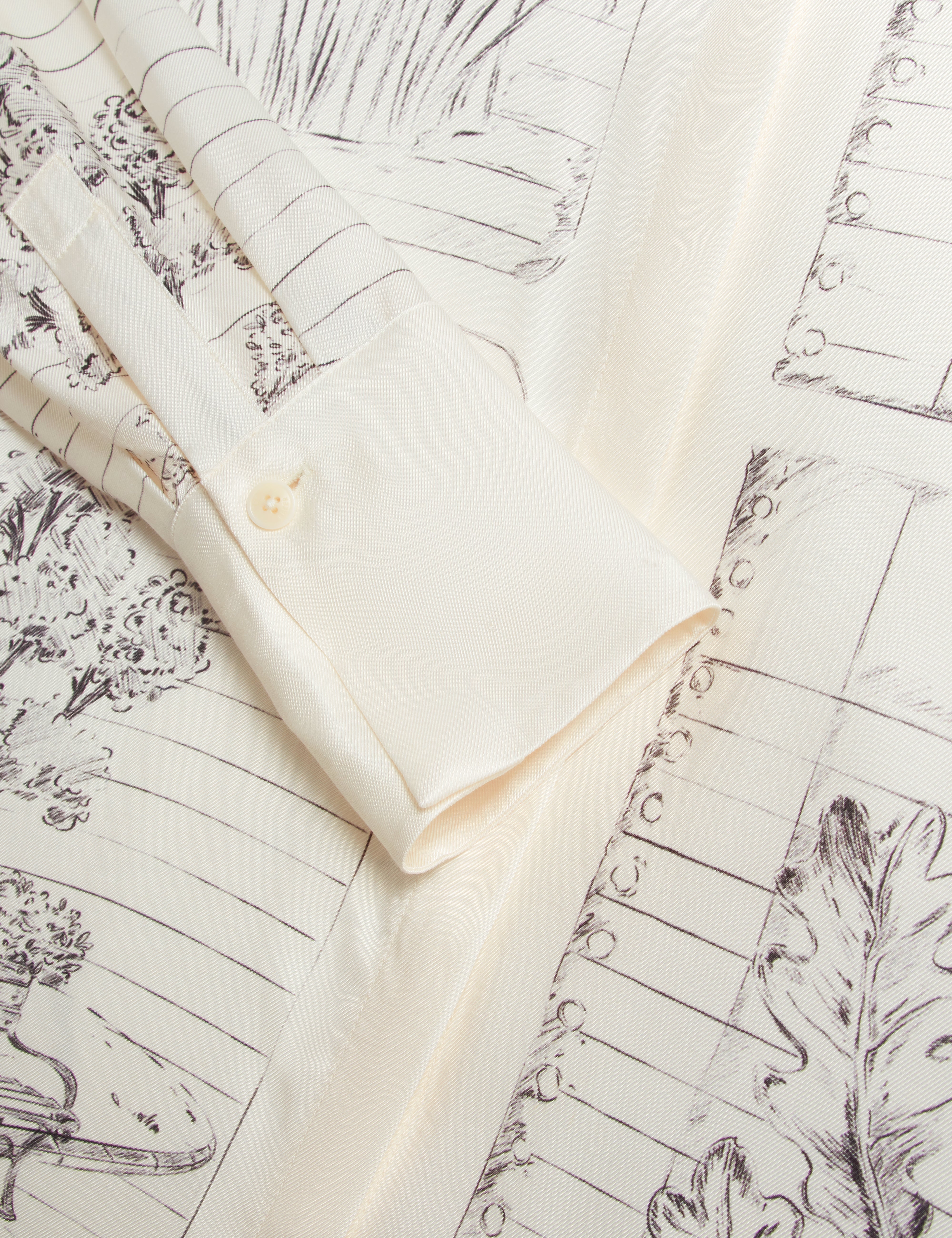 Rohbia Printed Longline Shirt Ivory