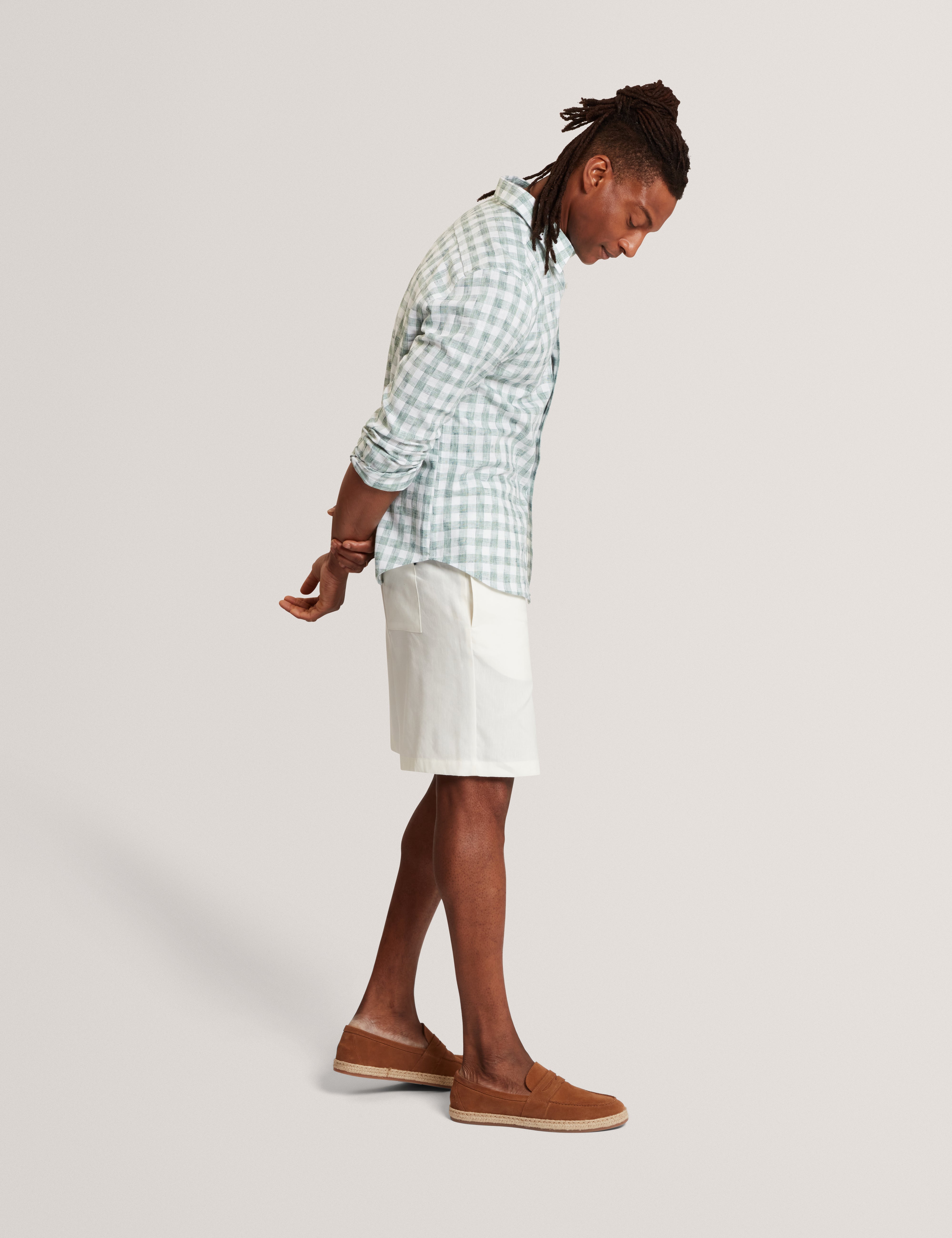 Culves Relaxed Linen Blend Short White
