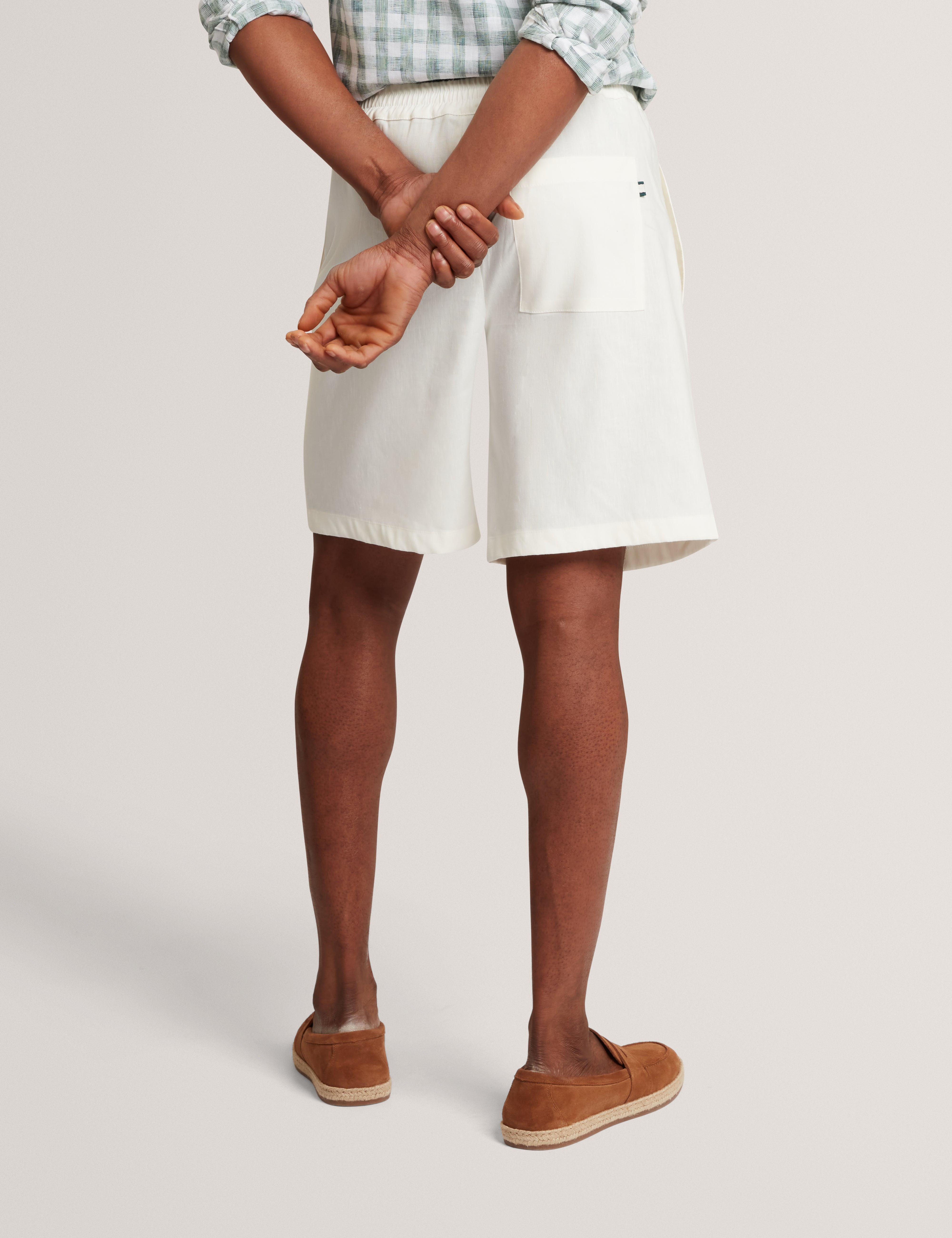 Culves Relaxed Linen Blend Short White