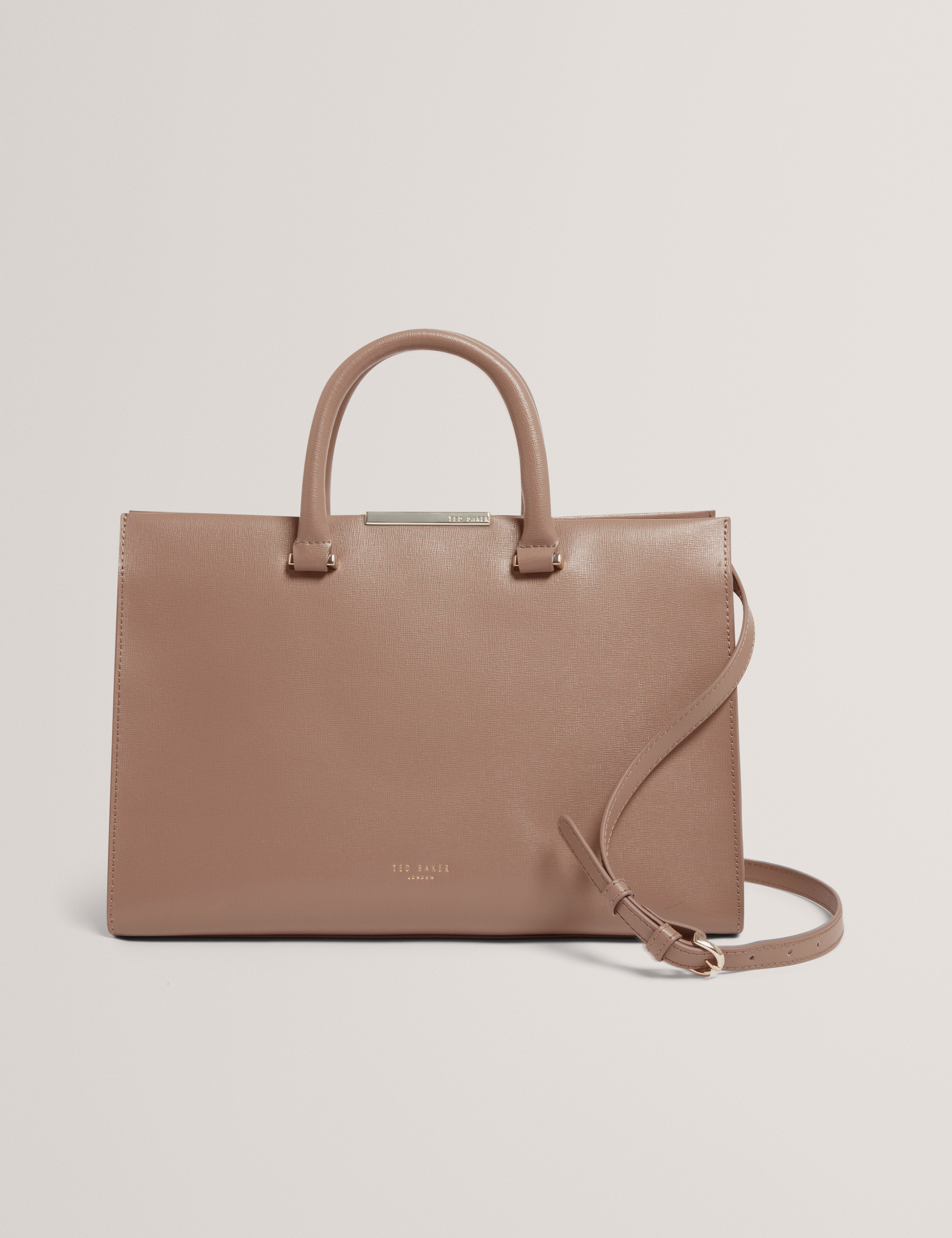Rennea Bar Detail Large Tote Bag Taupe