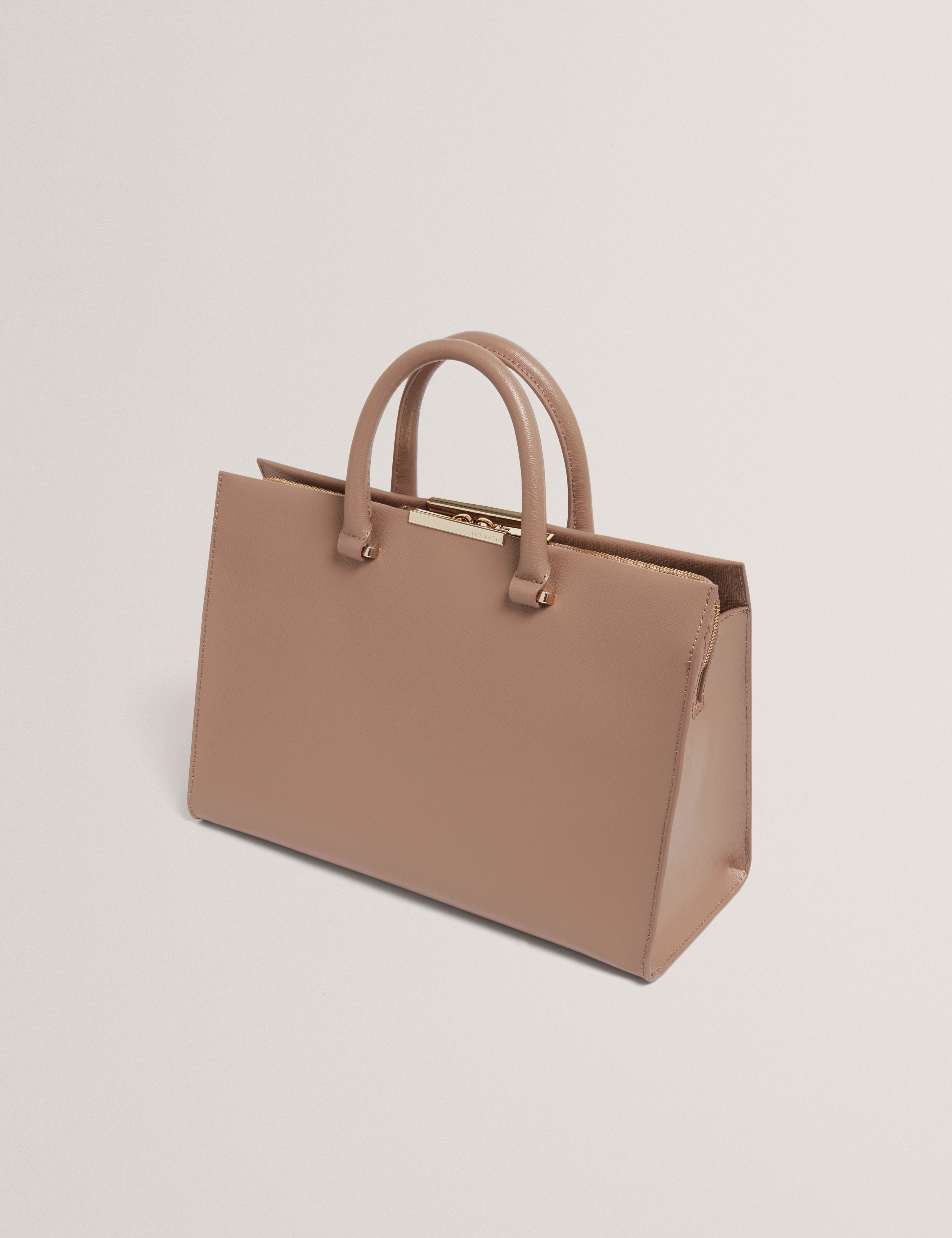 Rennea Bar Detail Large Tote Bag Taupe