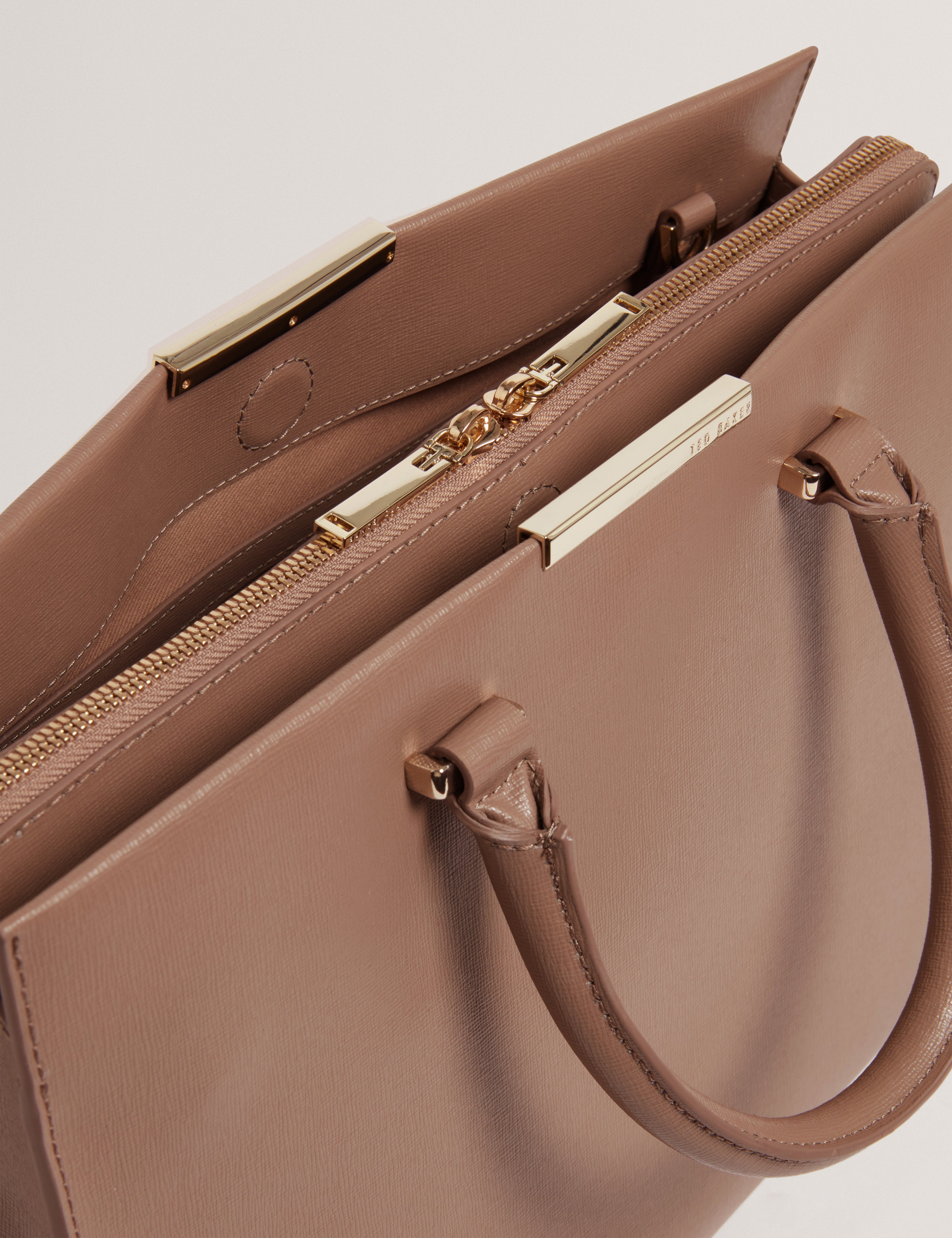 Rennea Bar Detail Large Tote Bag Taupe