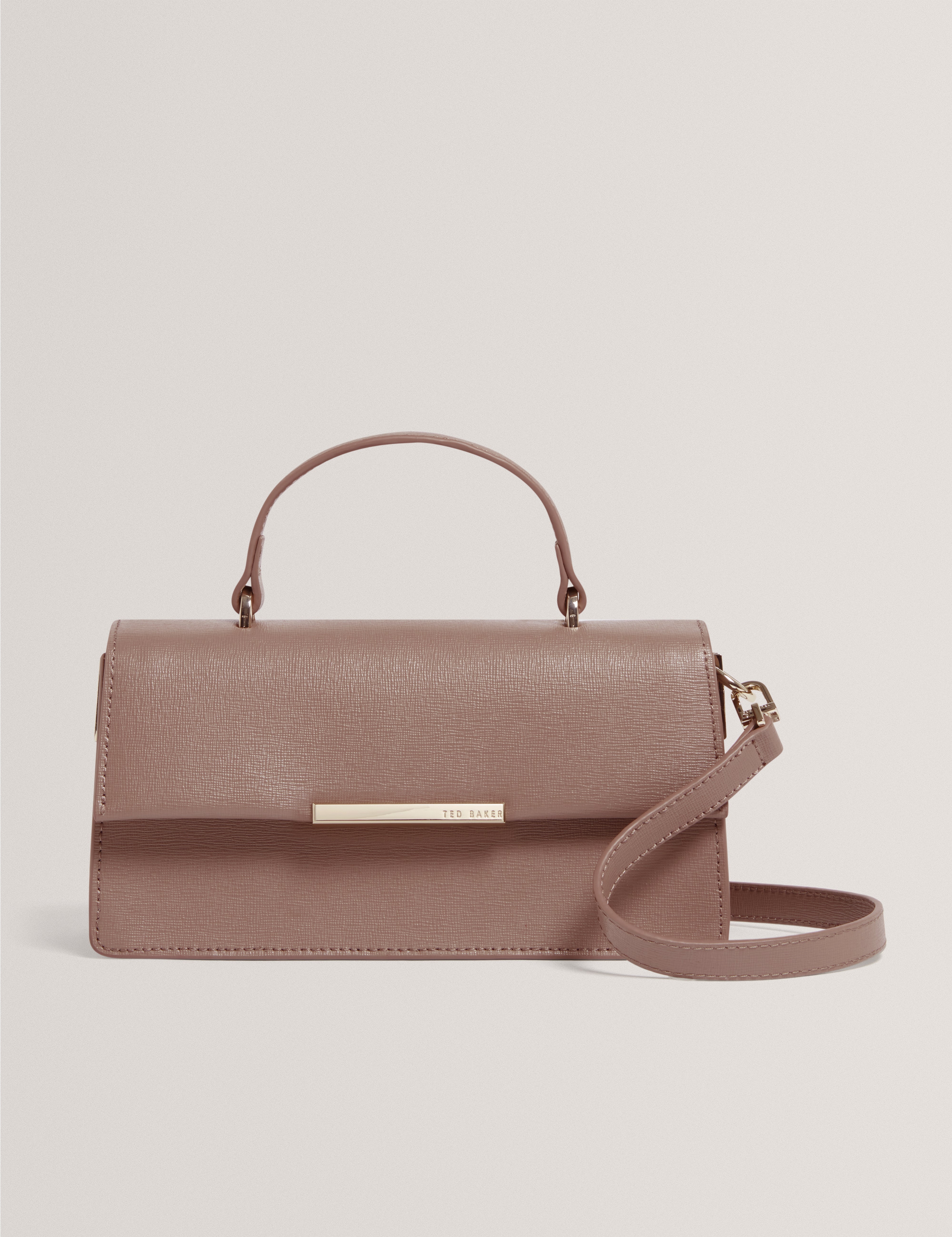 Rennye Elongated Bar Detail Cross Body Taupe