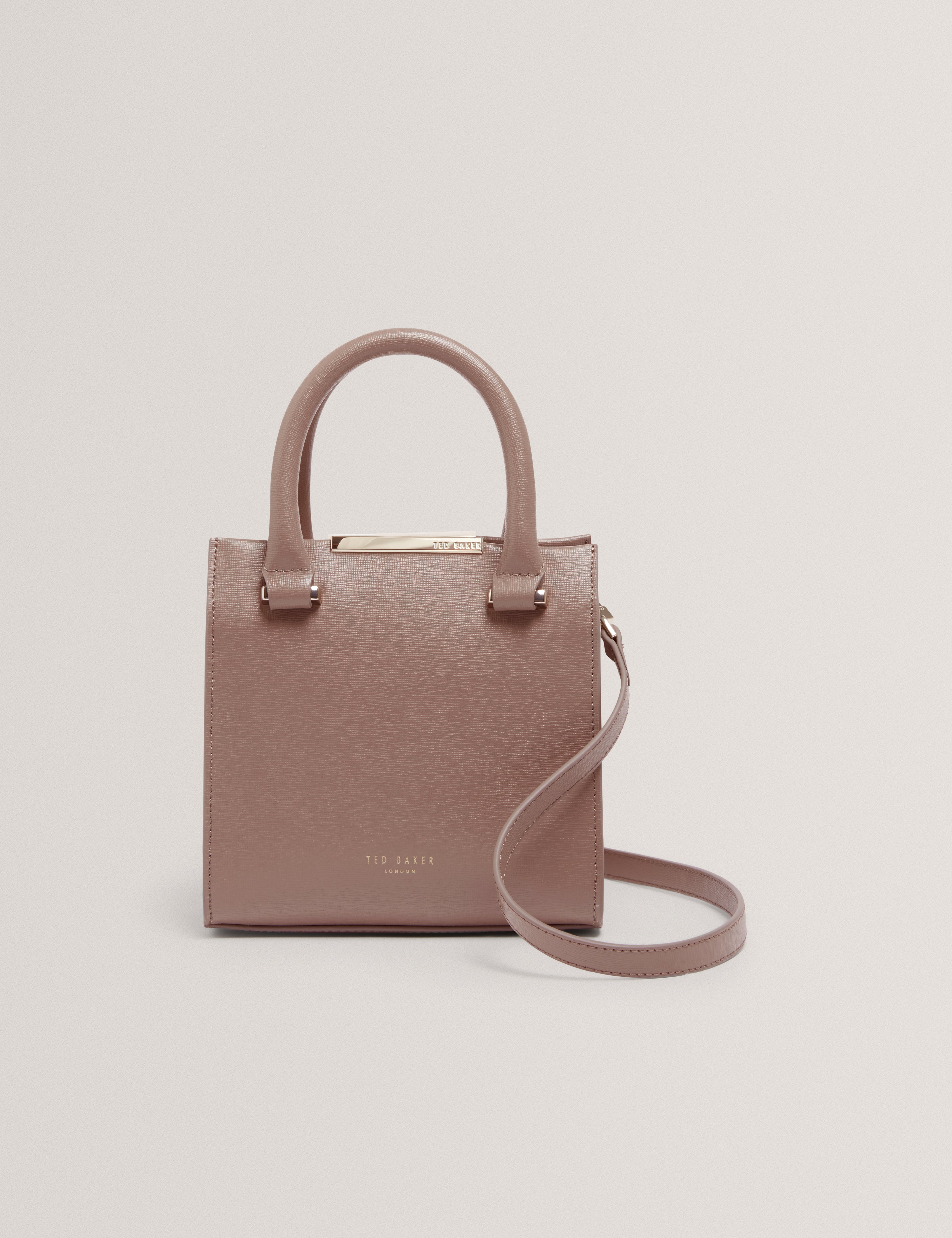 Reniiya Bar Detail Small Tote Bag Taupe