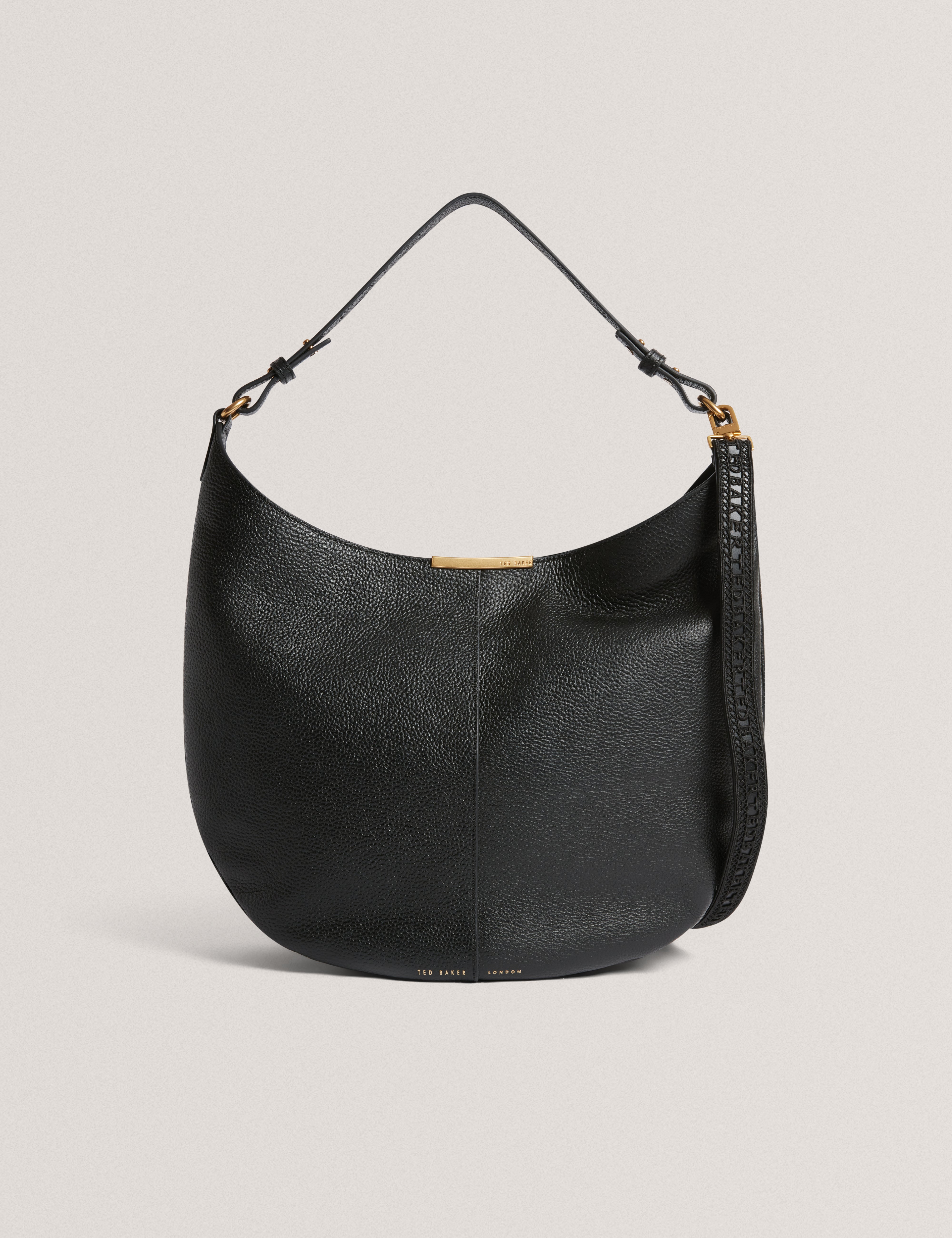 Ammilia Bar Detail Slouchy Hobo Bag Black