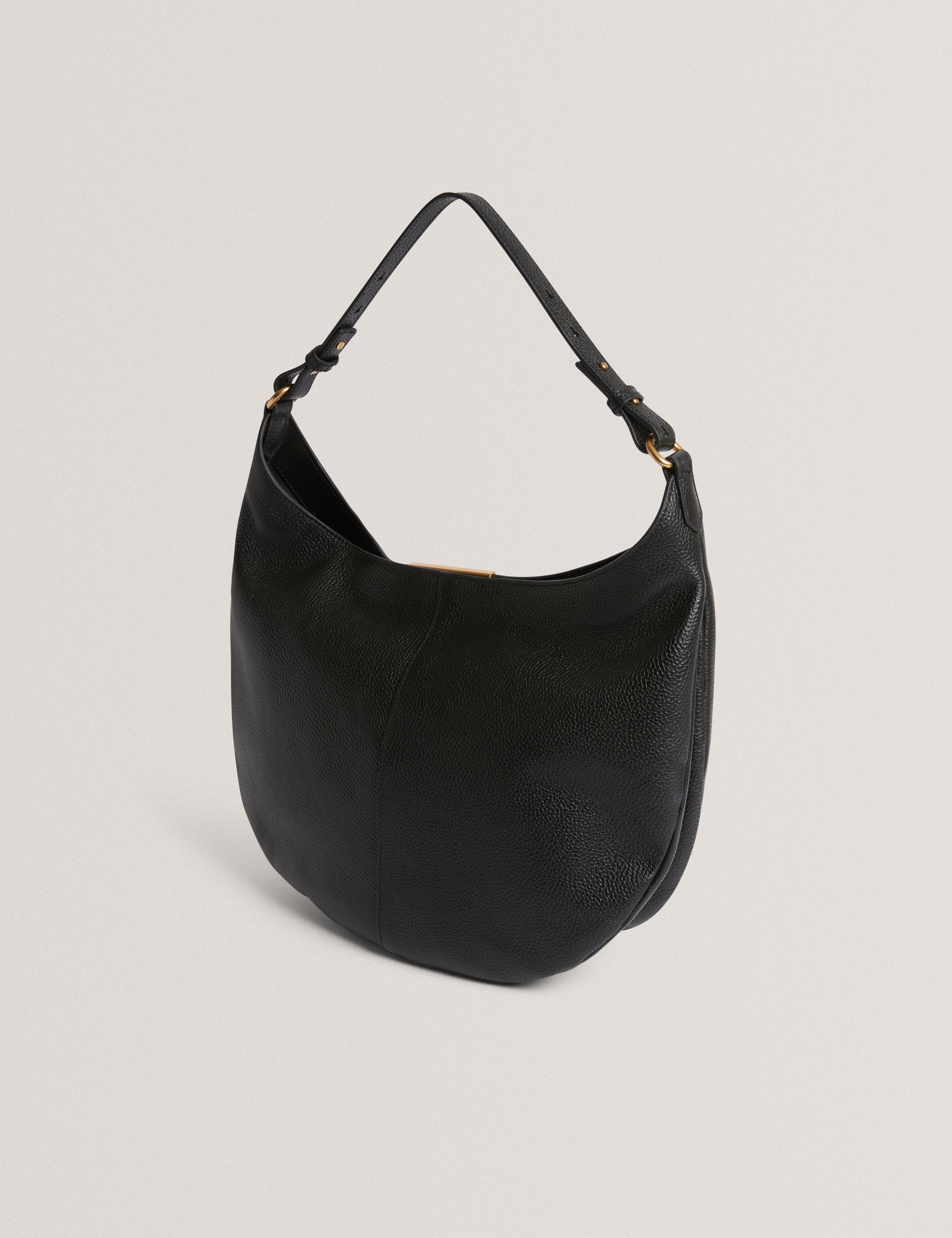 Ammilia Bar Detail Slouchy Hobo Bag Black