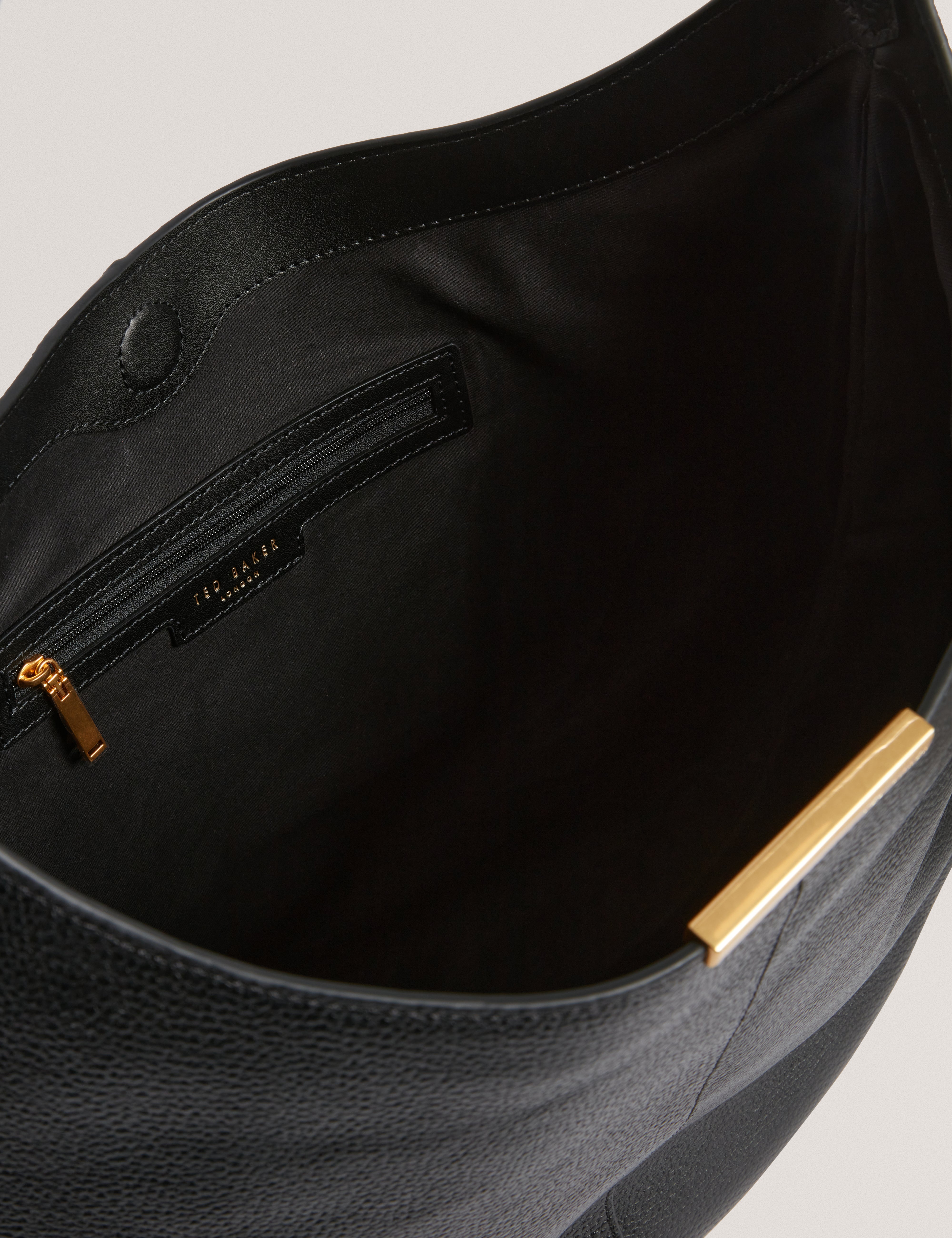 Ammilia Bar Detail Slouchy Hobo Bag Black