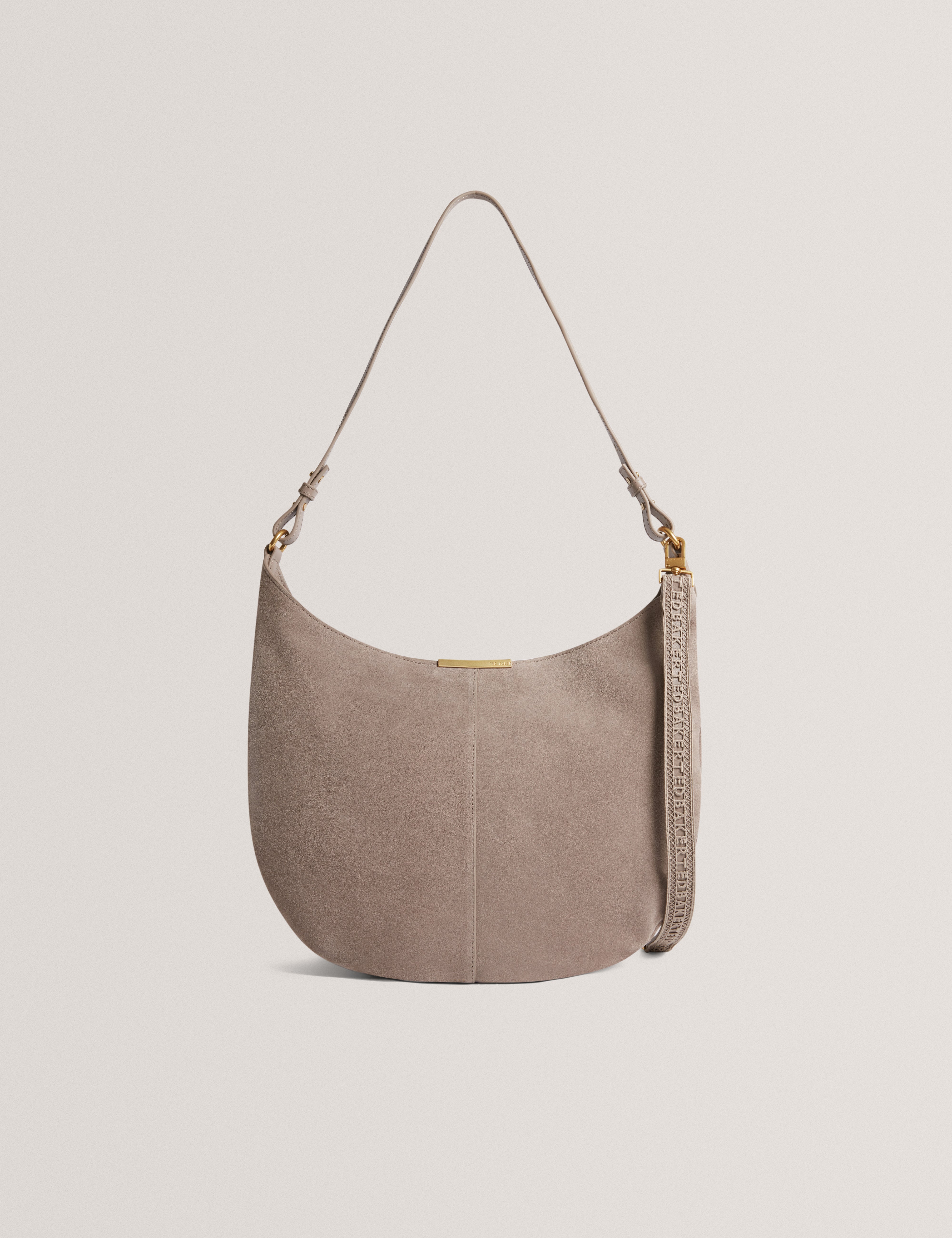 Ammilia Bar Detail Slouchy Hobo Bag Taupe