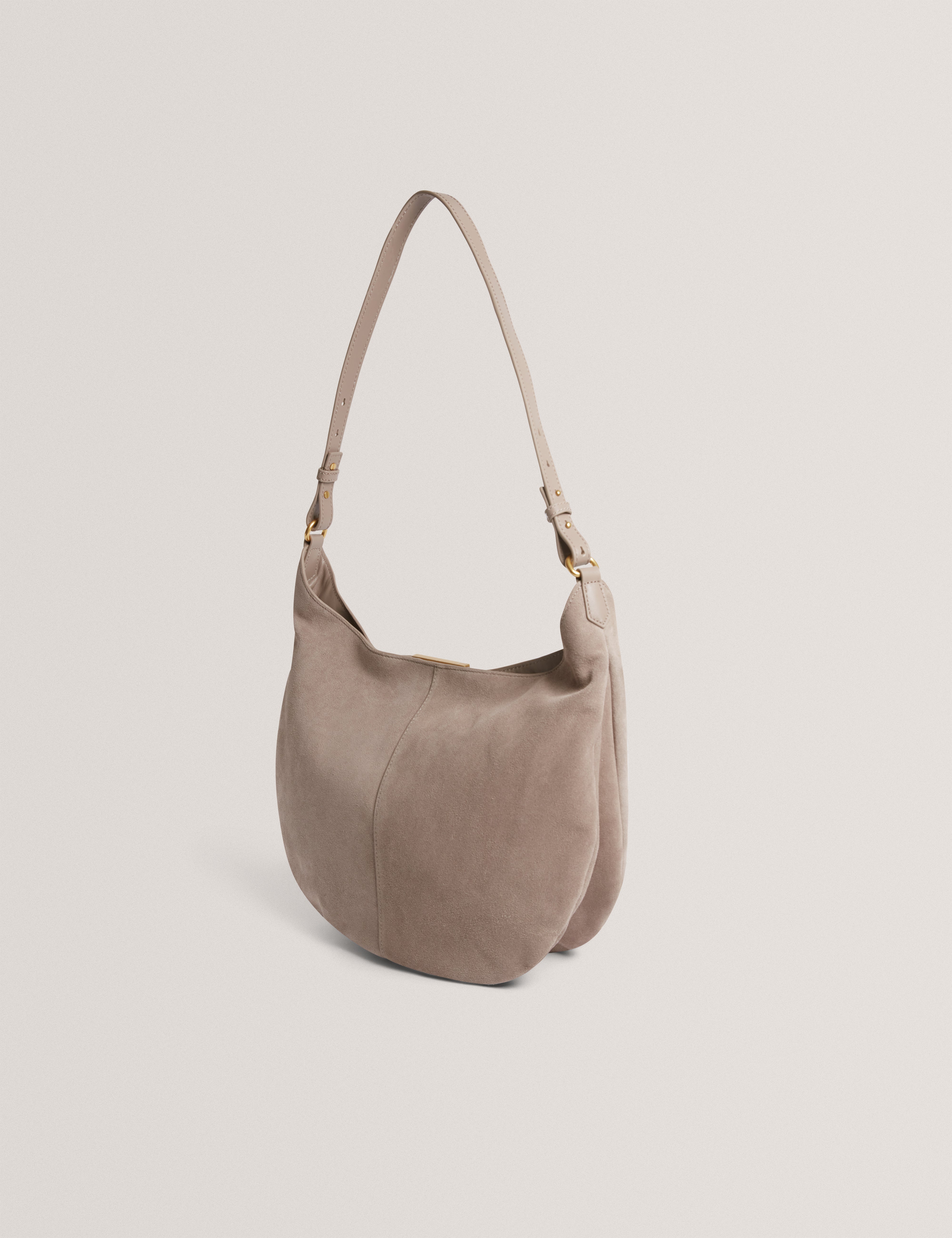 Ammilia Bar Detail Slouchy Hobo Bag Taupe