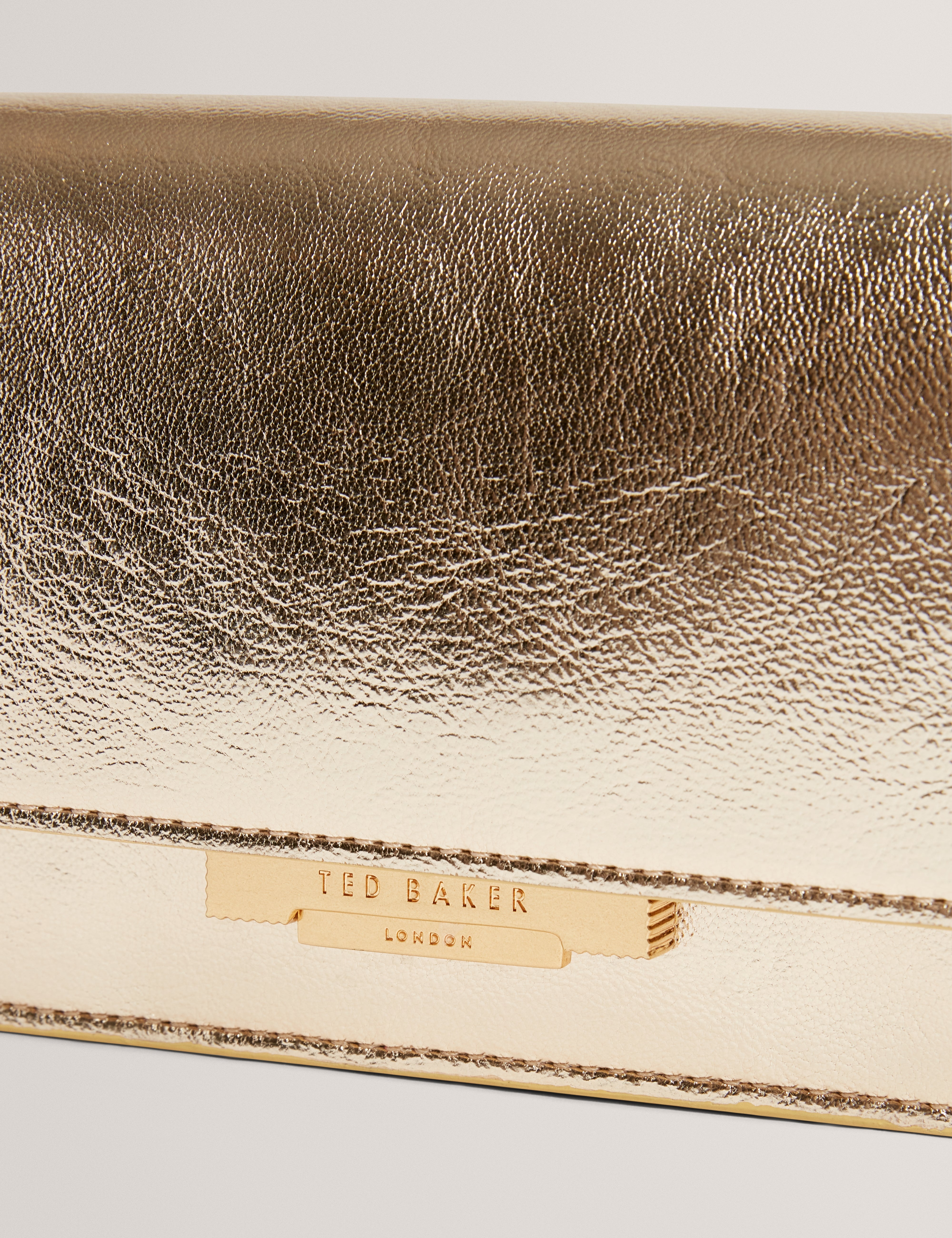 Mahiria Lock Detail Purse On A Chain Gold
