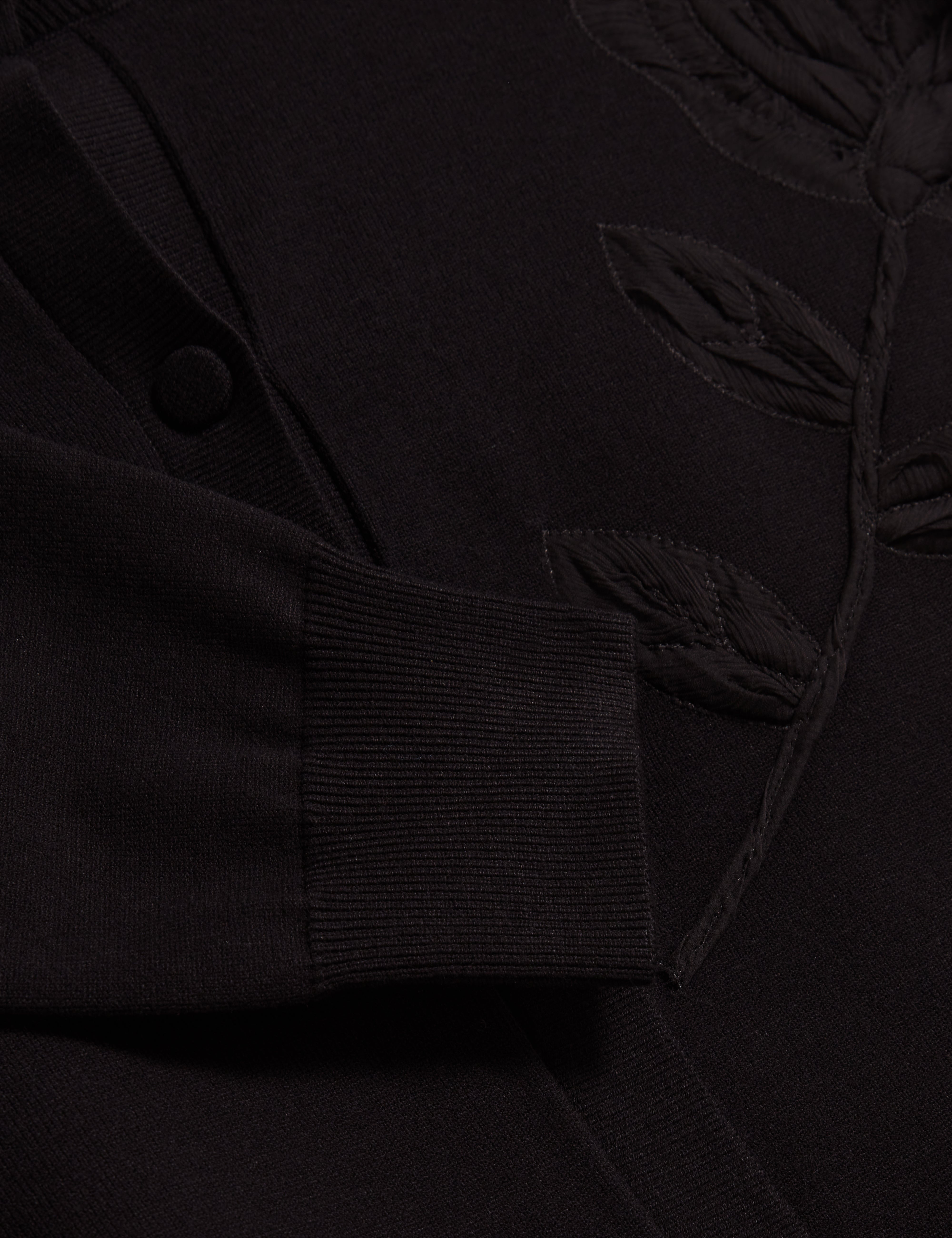 Neslie Organza Applique Cardigan Black