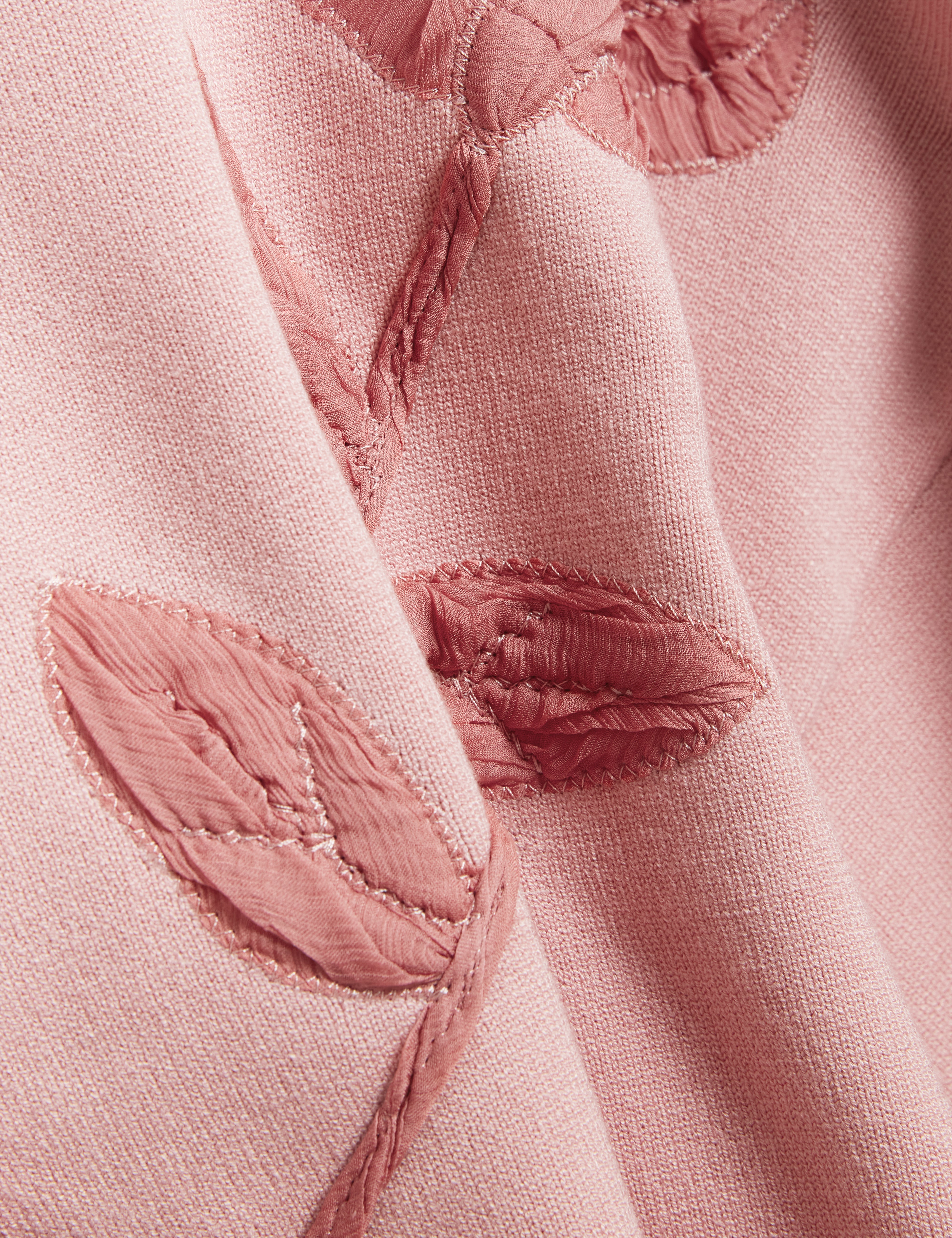 Neslie Organza Applique Cardigan Pl-Pink
