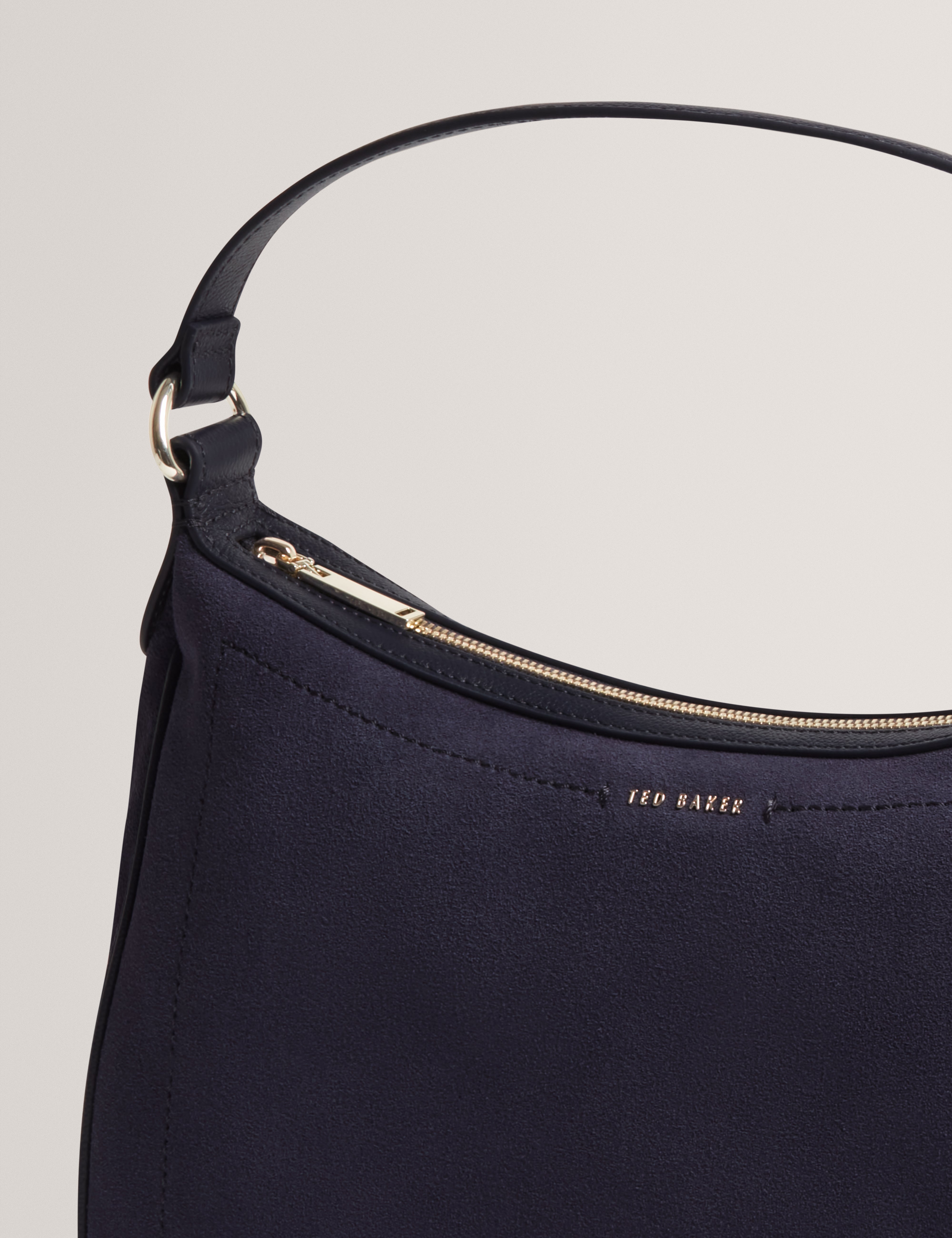 Samiyra Webbing Suede Hobo Bag Dk-Blue