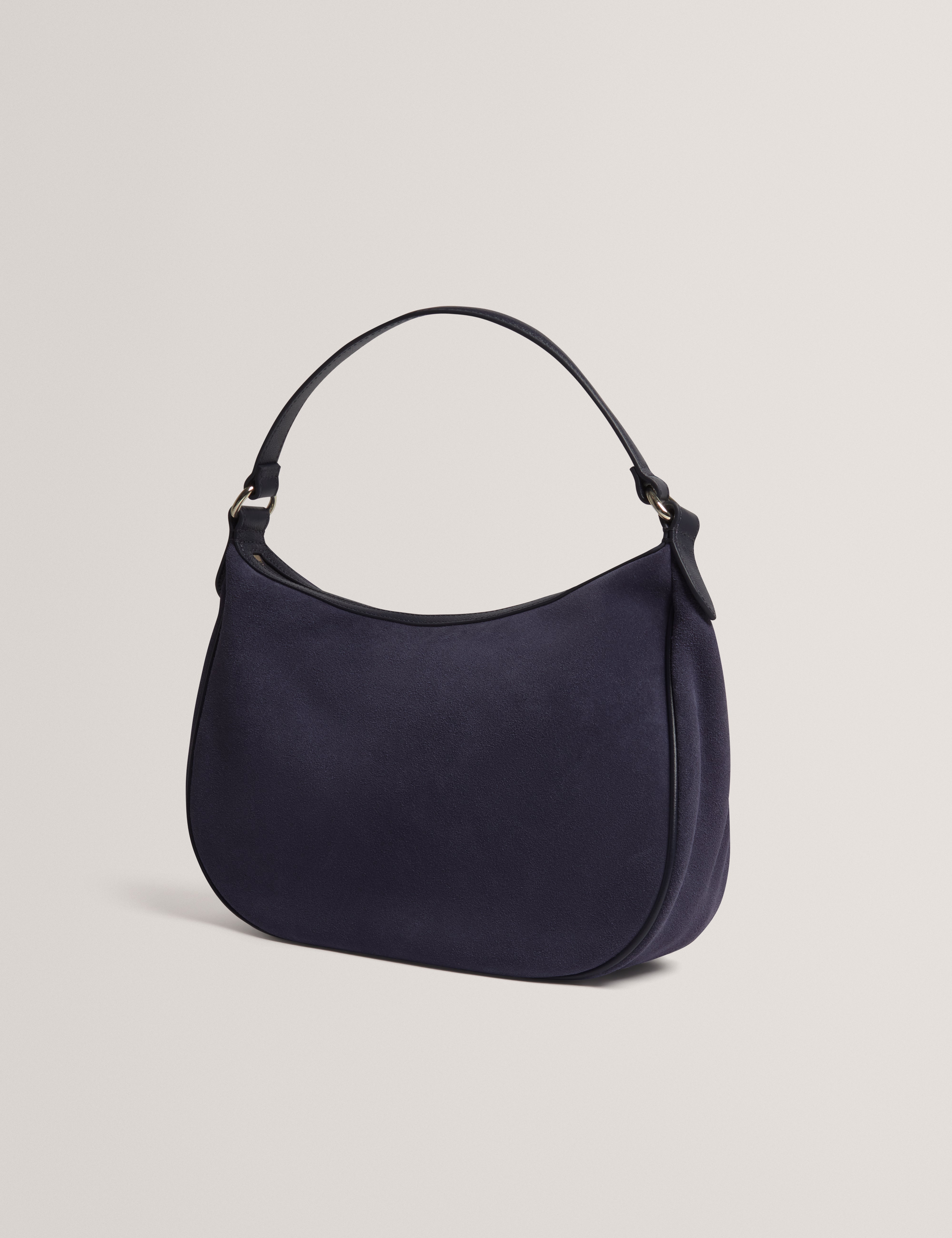 Samiyra Webbing Suede Hobo Bag Dk-Blue