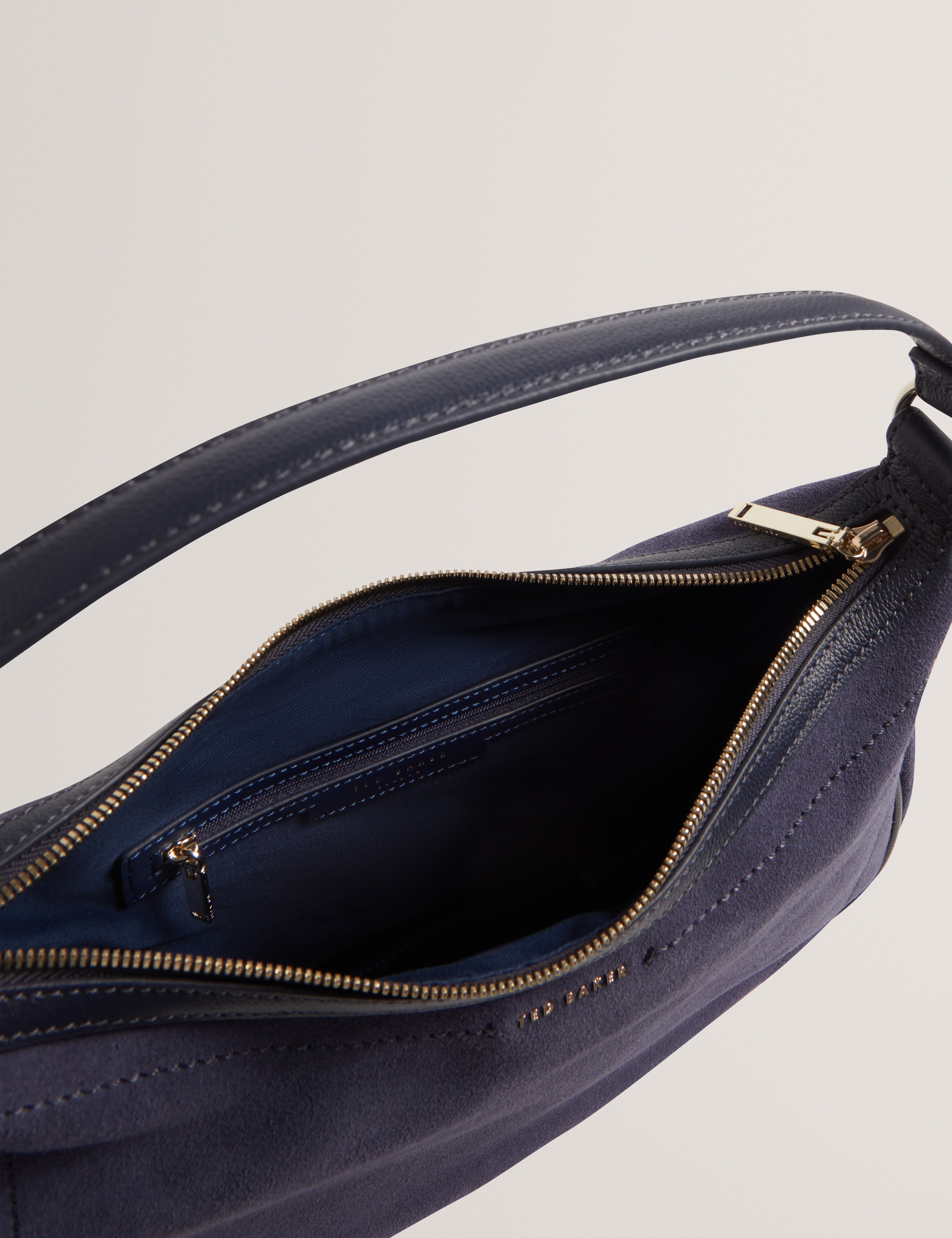 Samiyra Webbing Suede Hobo Bag Dk-Blue