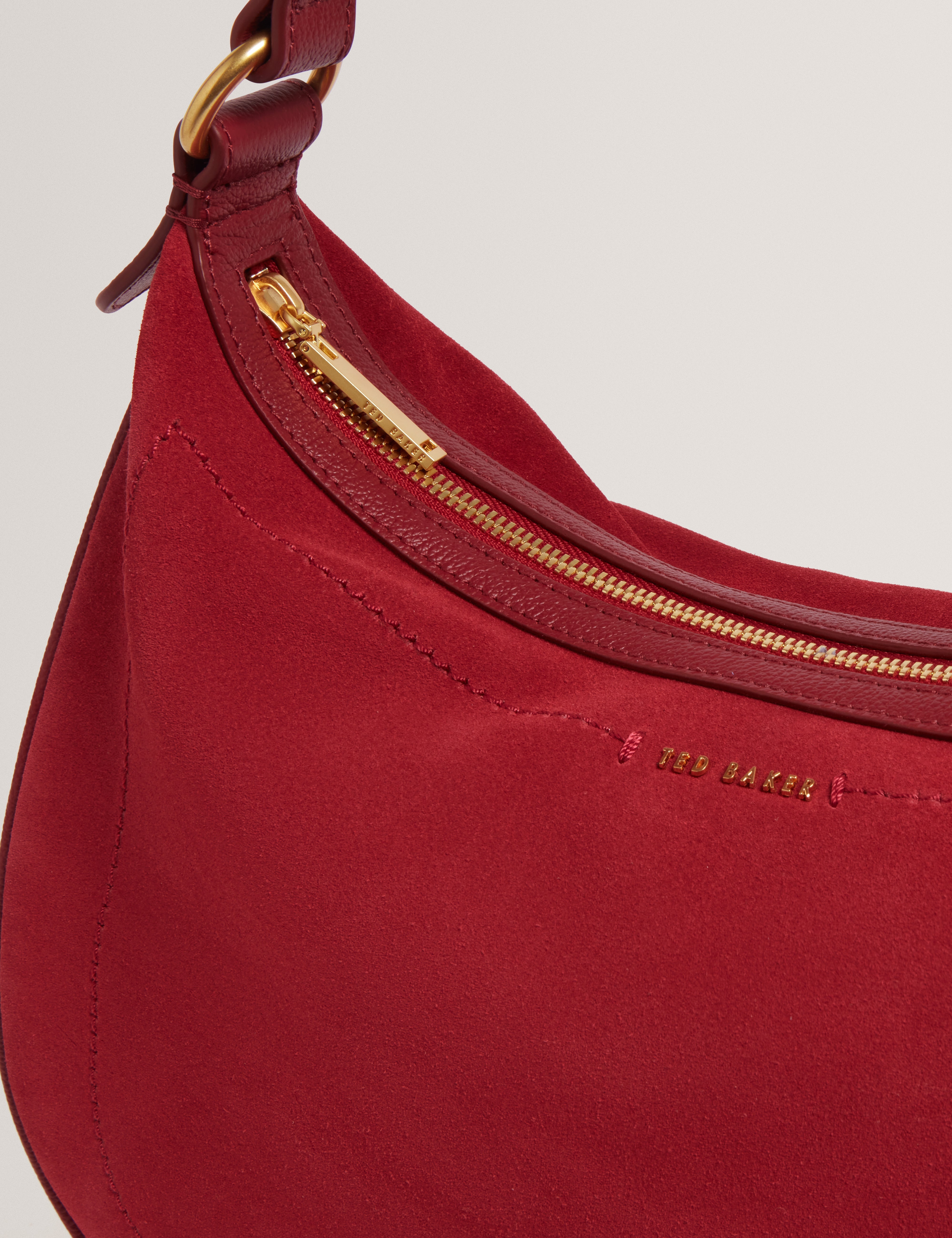 Samiyra Webbing Suede Hobo Bag Dk-Red