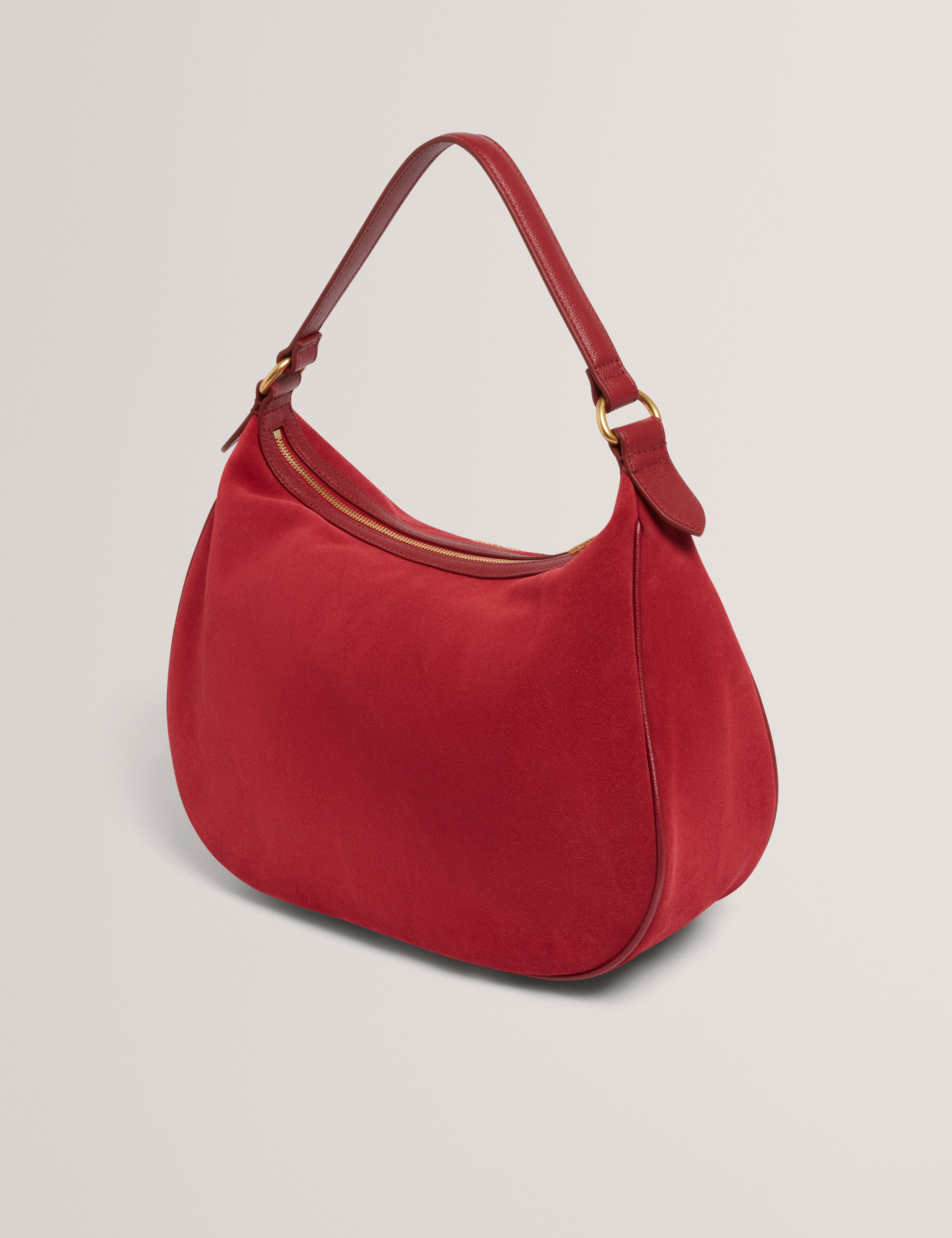 Samiyra Webbing Suede Hobo Bag Dk-Red