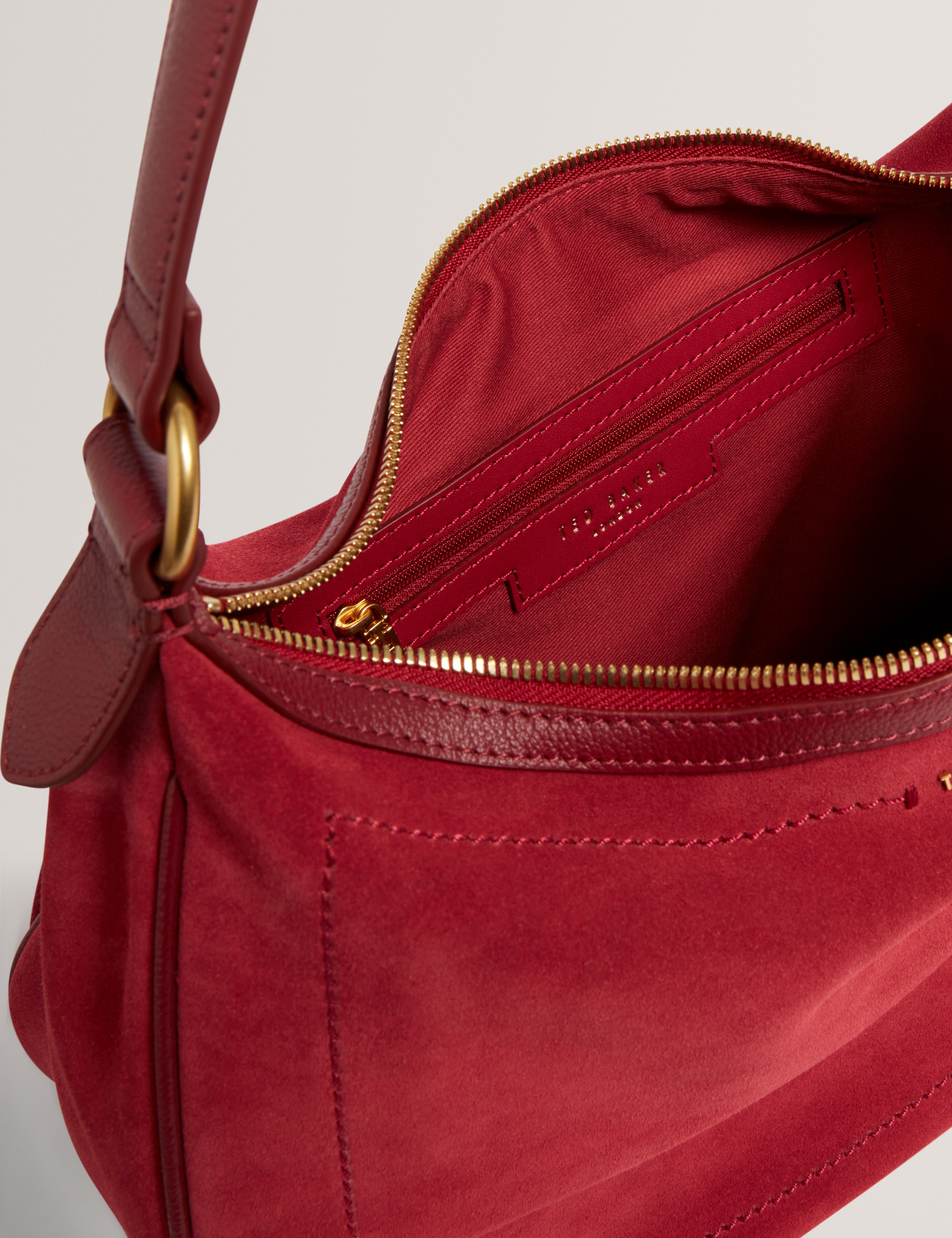 Samiyra Webbing Suede Hobo Bag Dk-Red