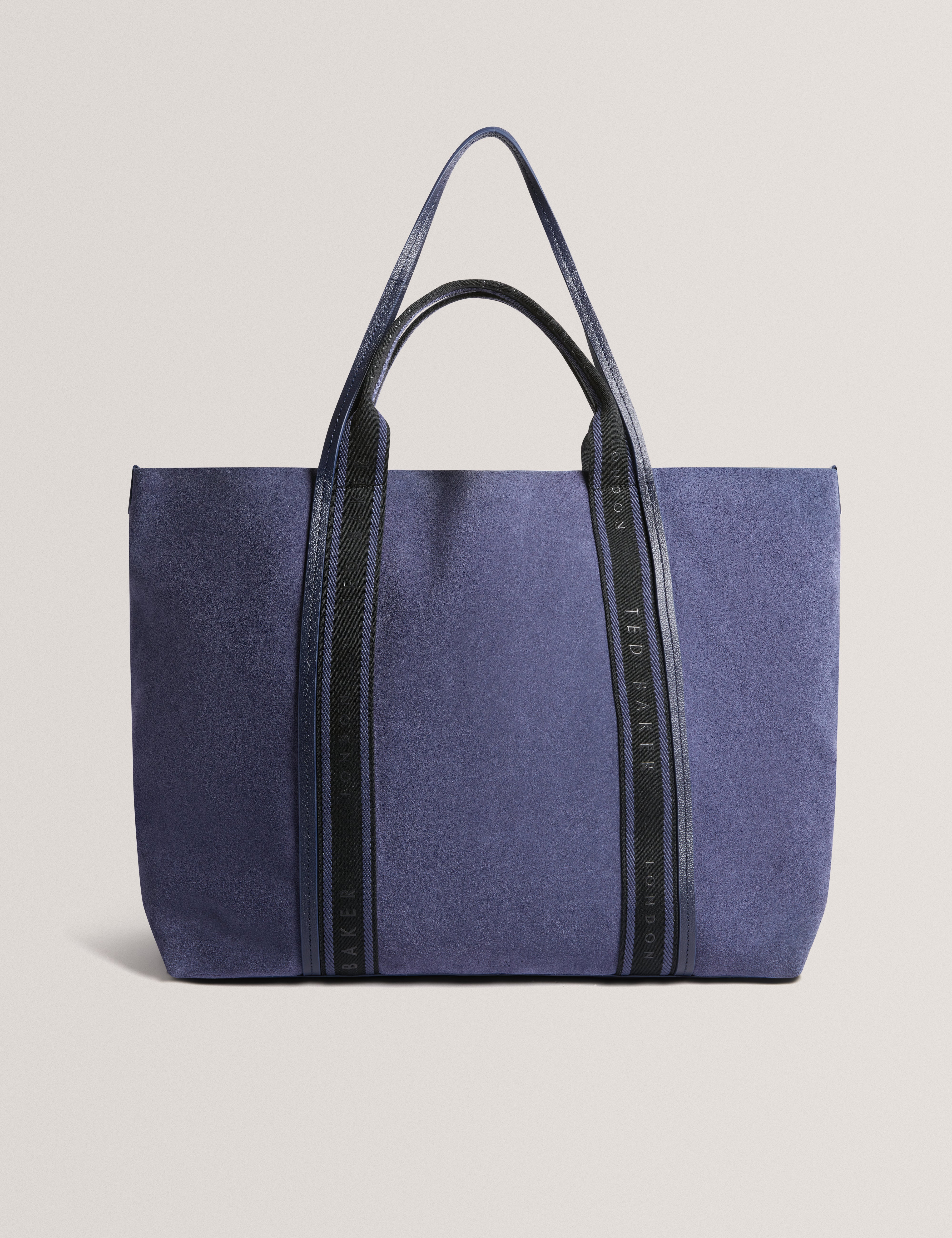 Laurrel Suede Webbing Detail Large Shopper Dk-Blue