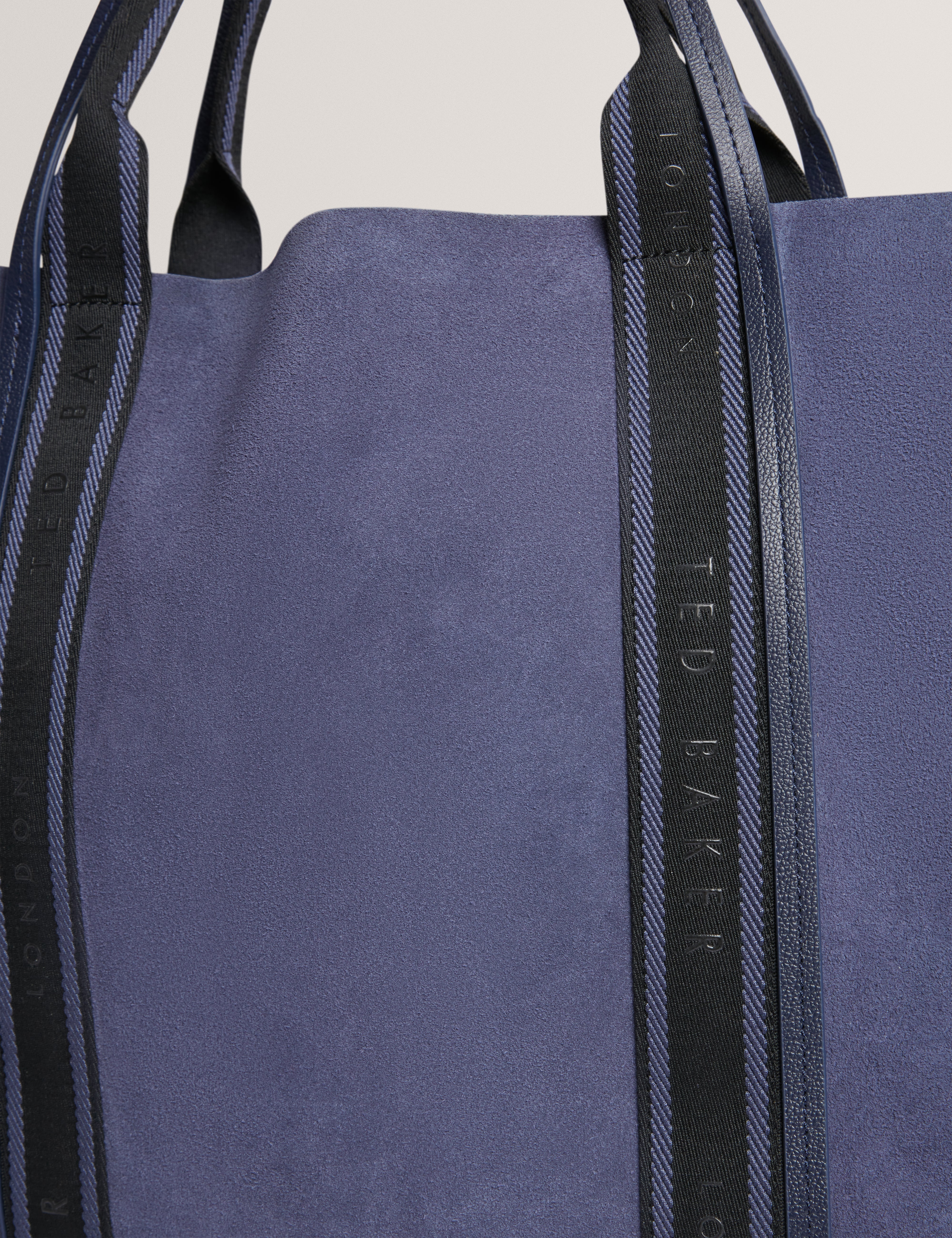 Laurrel Suede Webbing Detail Large Shopper Dk-Blue