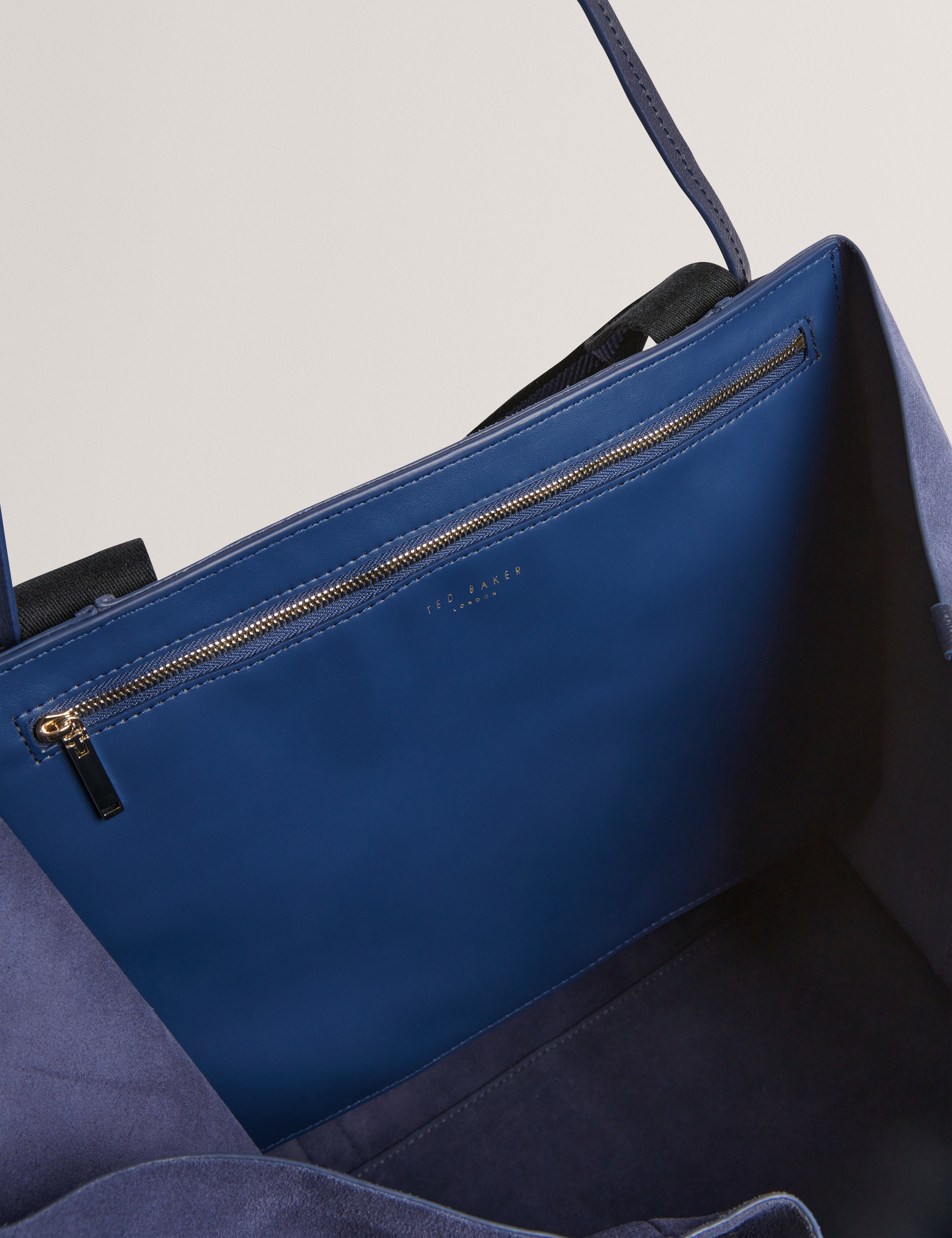 Laurrel Suede Webbing Detail Large Shopper Dk-Blue