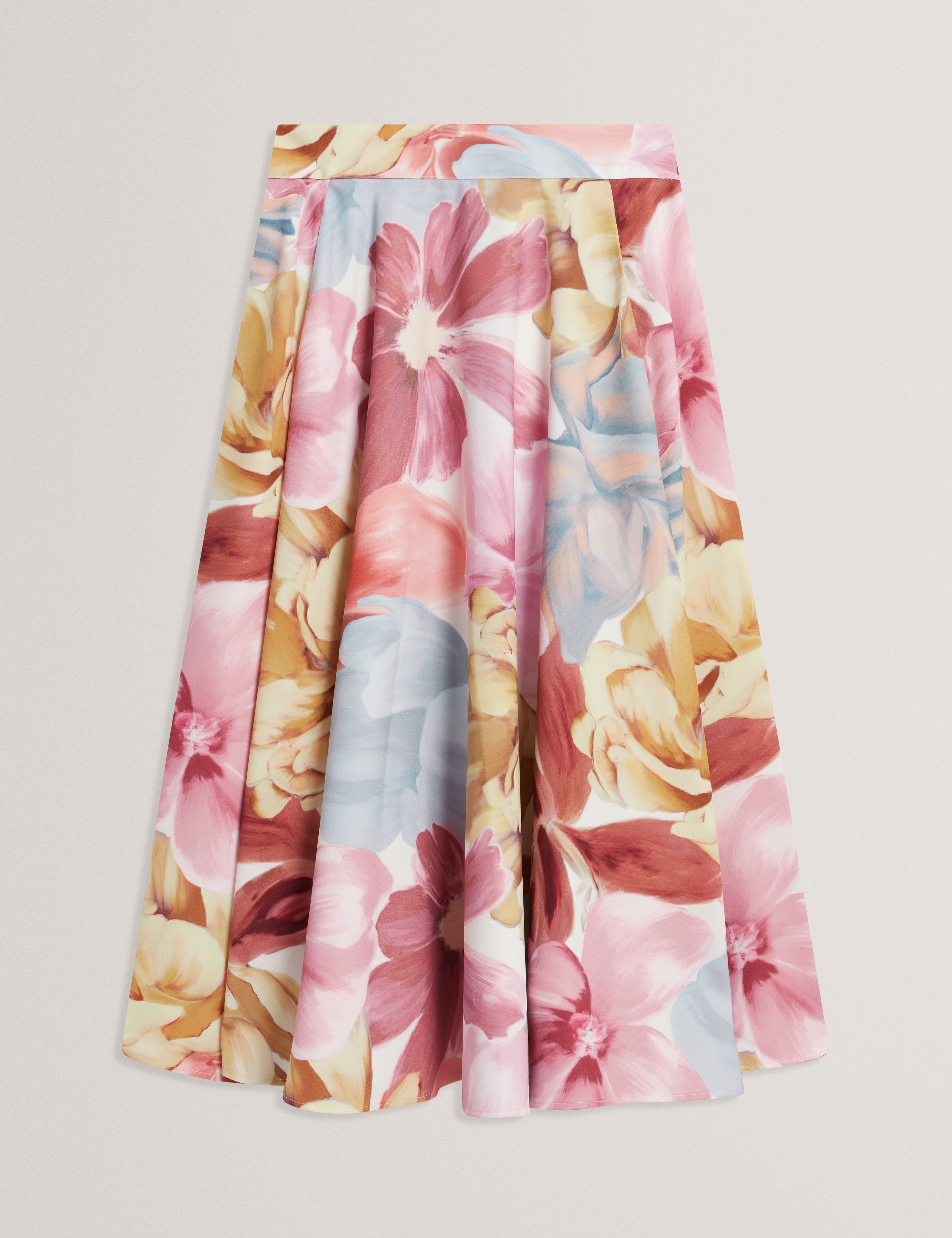 Aurele Floral Printed Midi Skirt Ivory