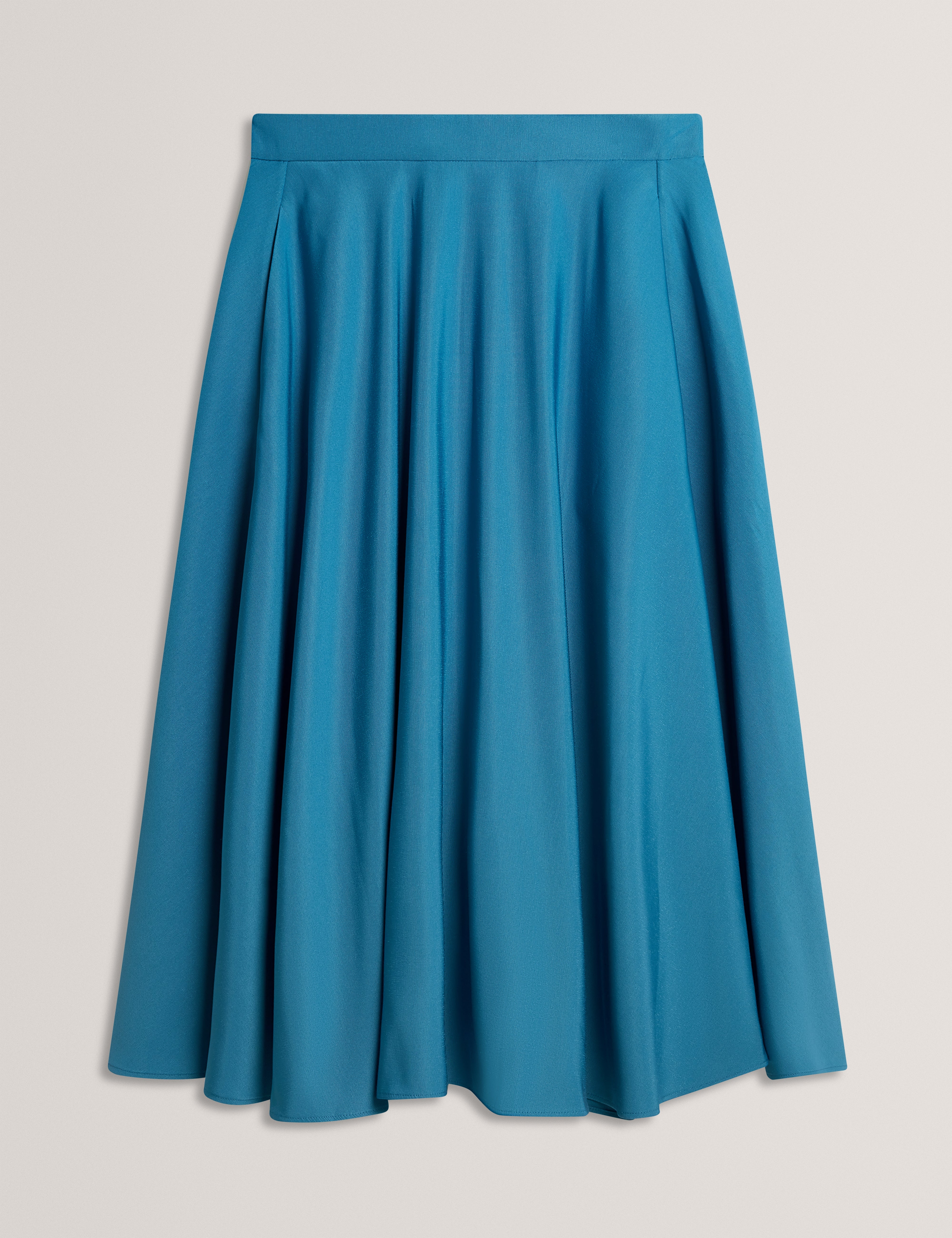 Movaa Ottoman Midi Skirt Teal-Blue