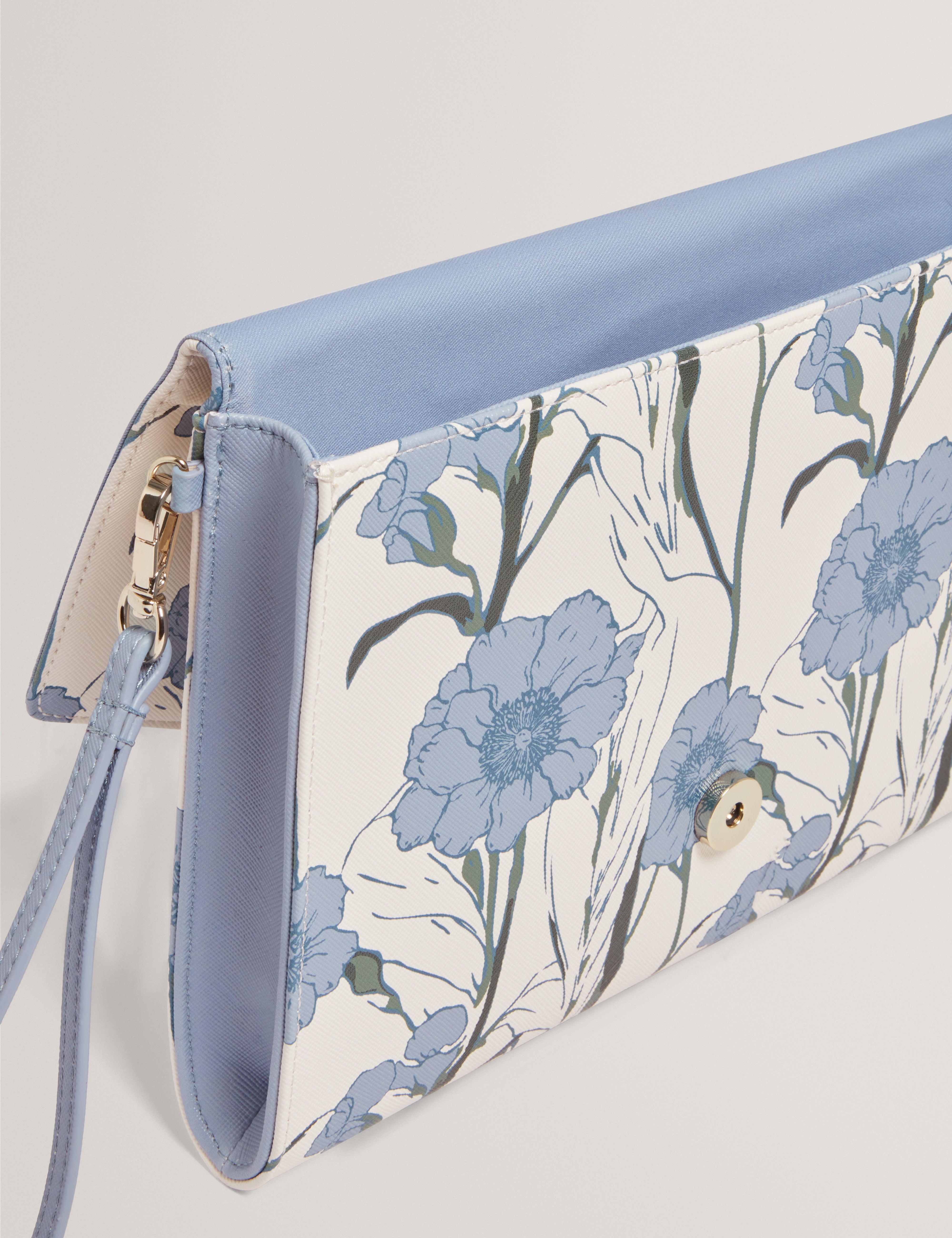 Tomoso Floral Print Pouch Lt-Blue