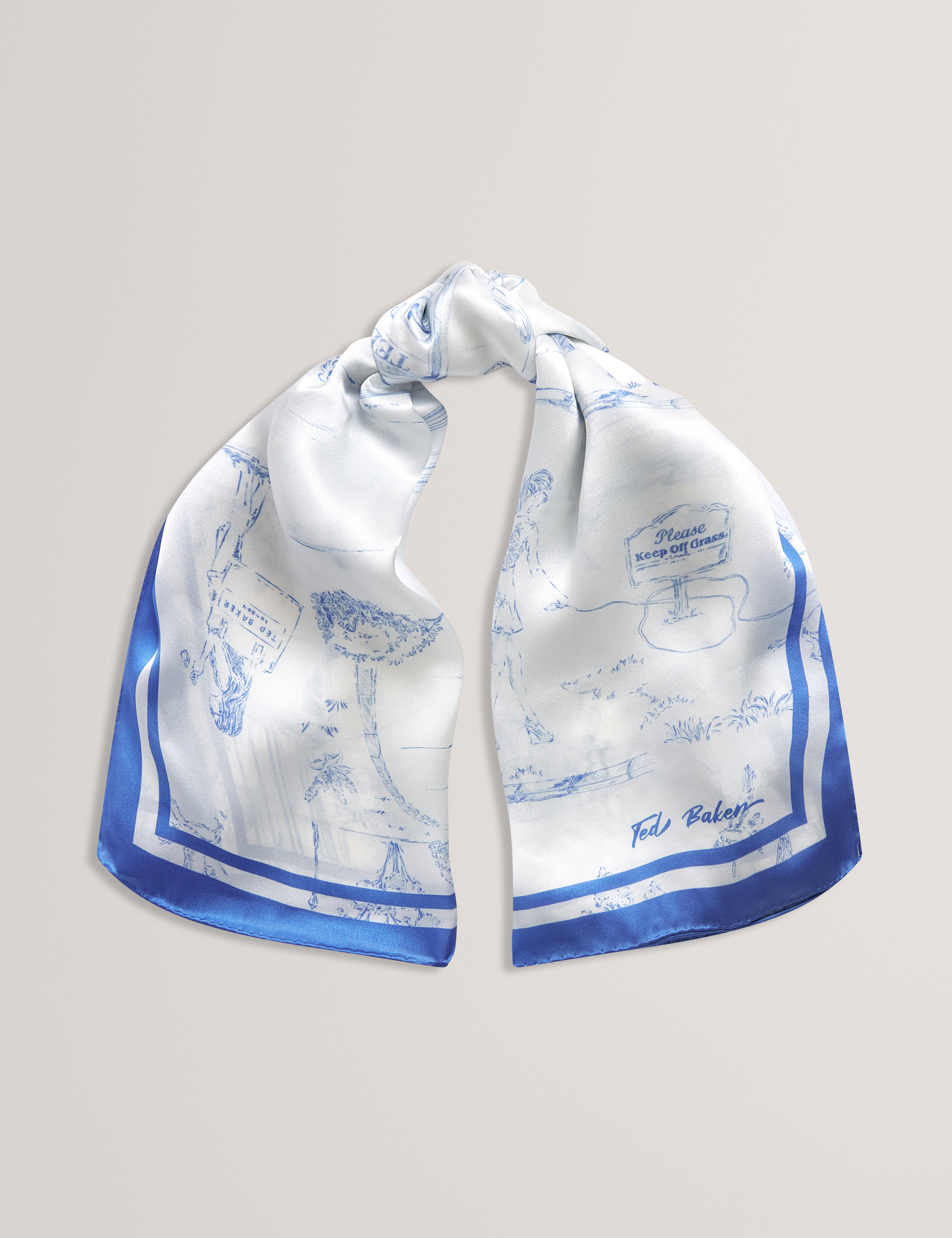 Mauvie Printed Square Scarf White