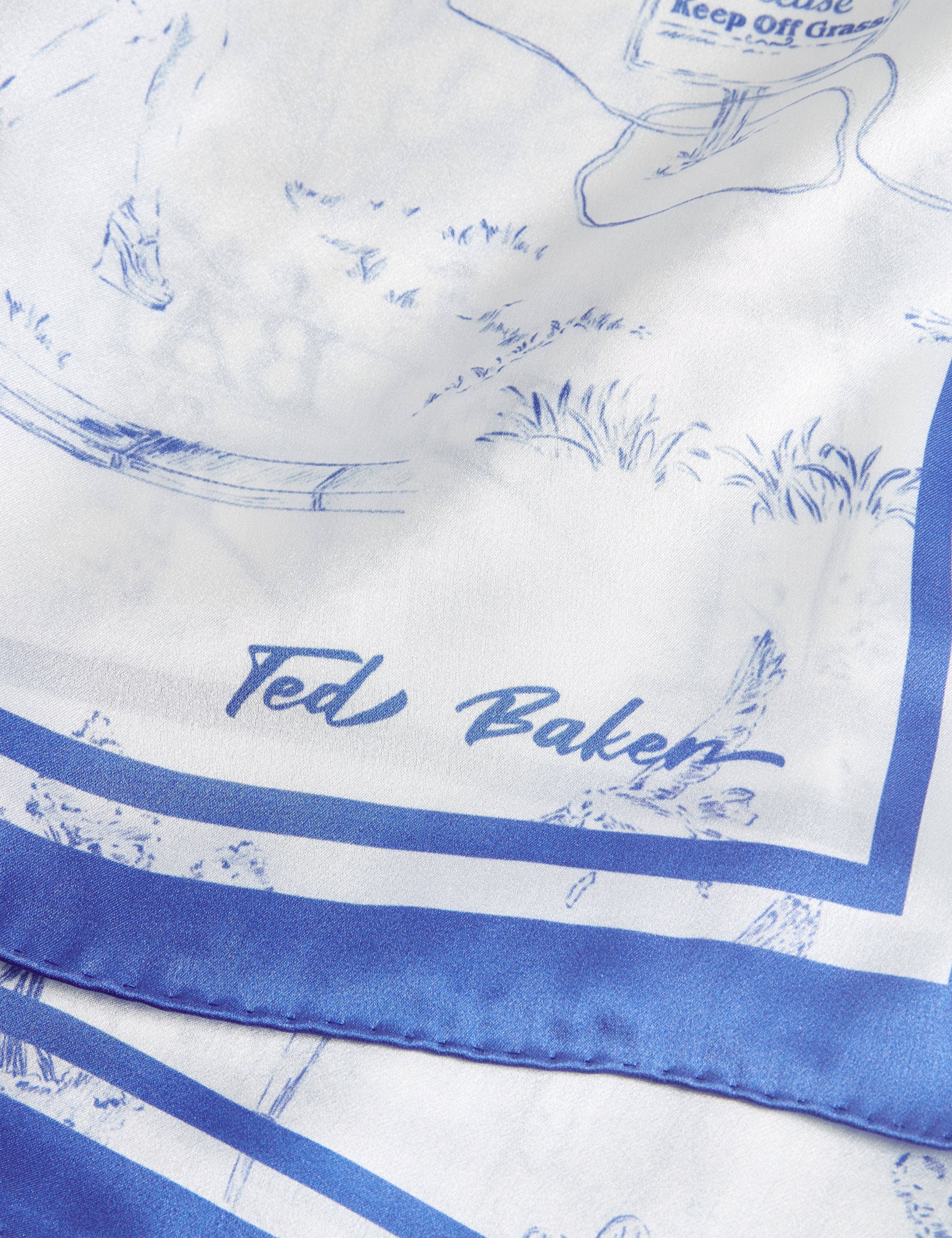 Mauvie Printed Square Scarf White