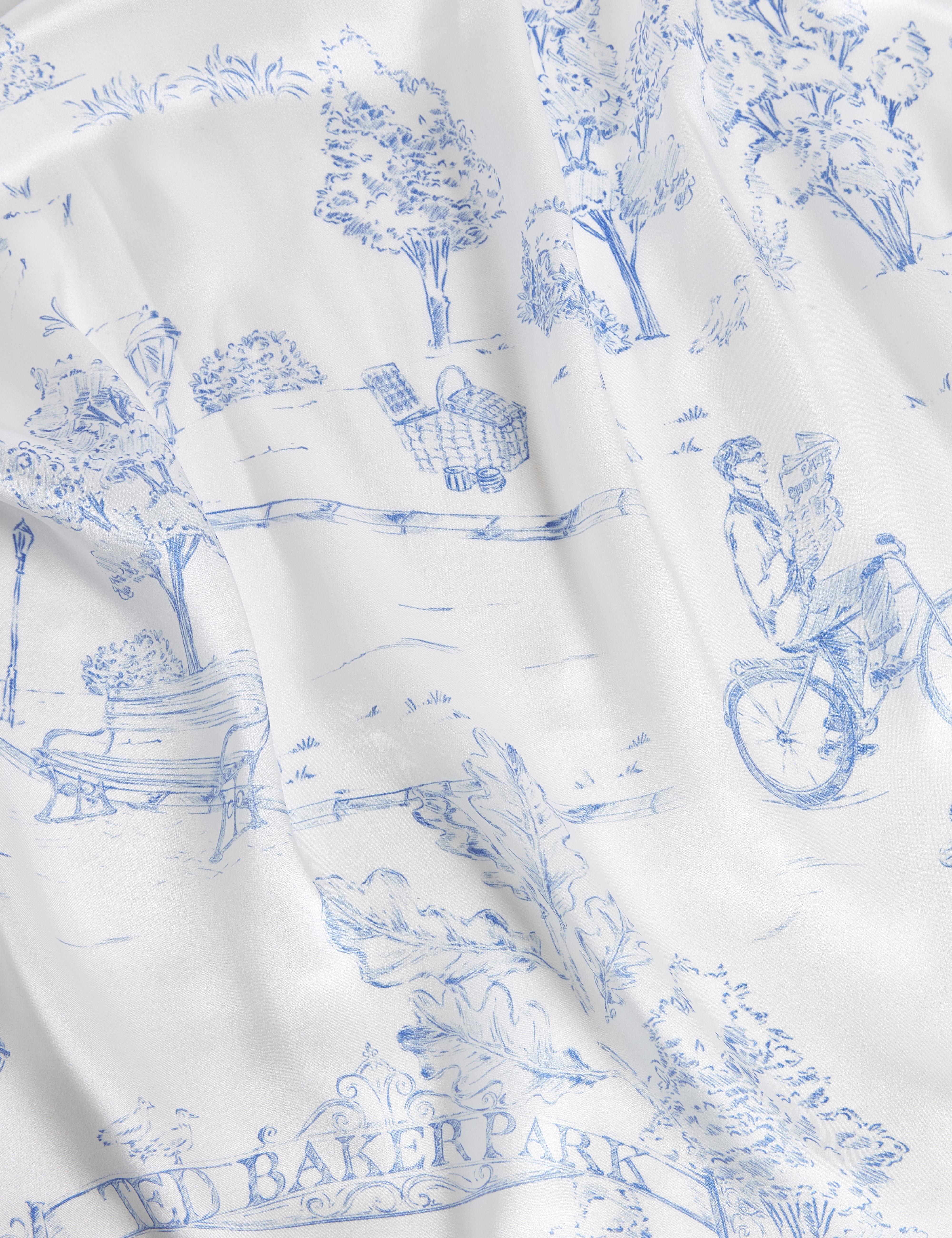Mauvie Printed Square Scarf White