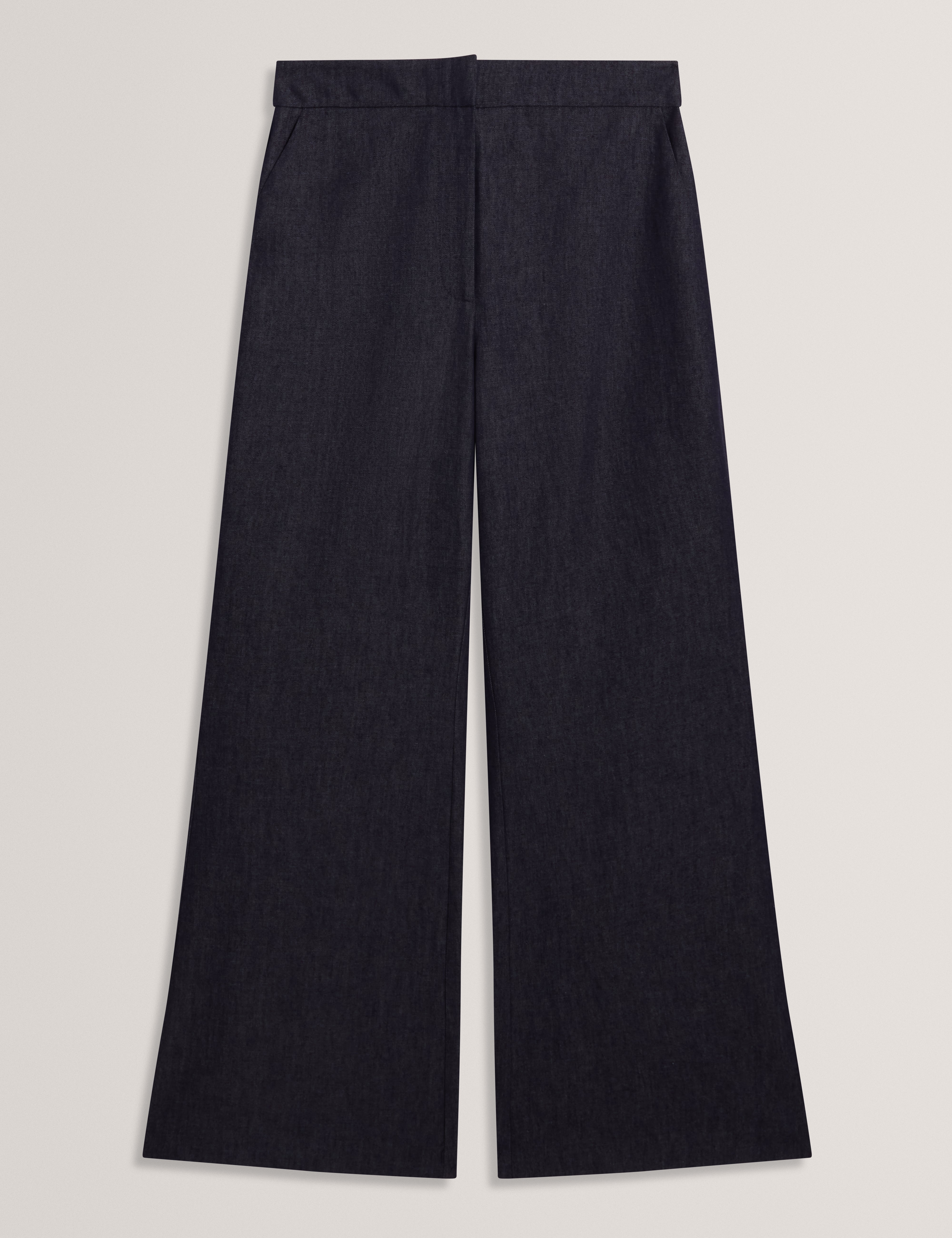 Eliviac High Waisted Flare Trouser Dk-Blue