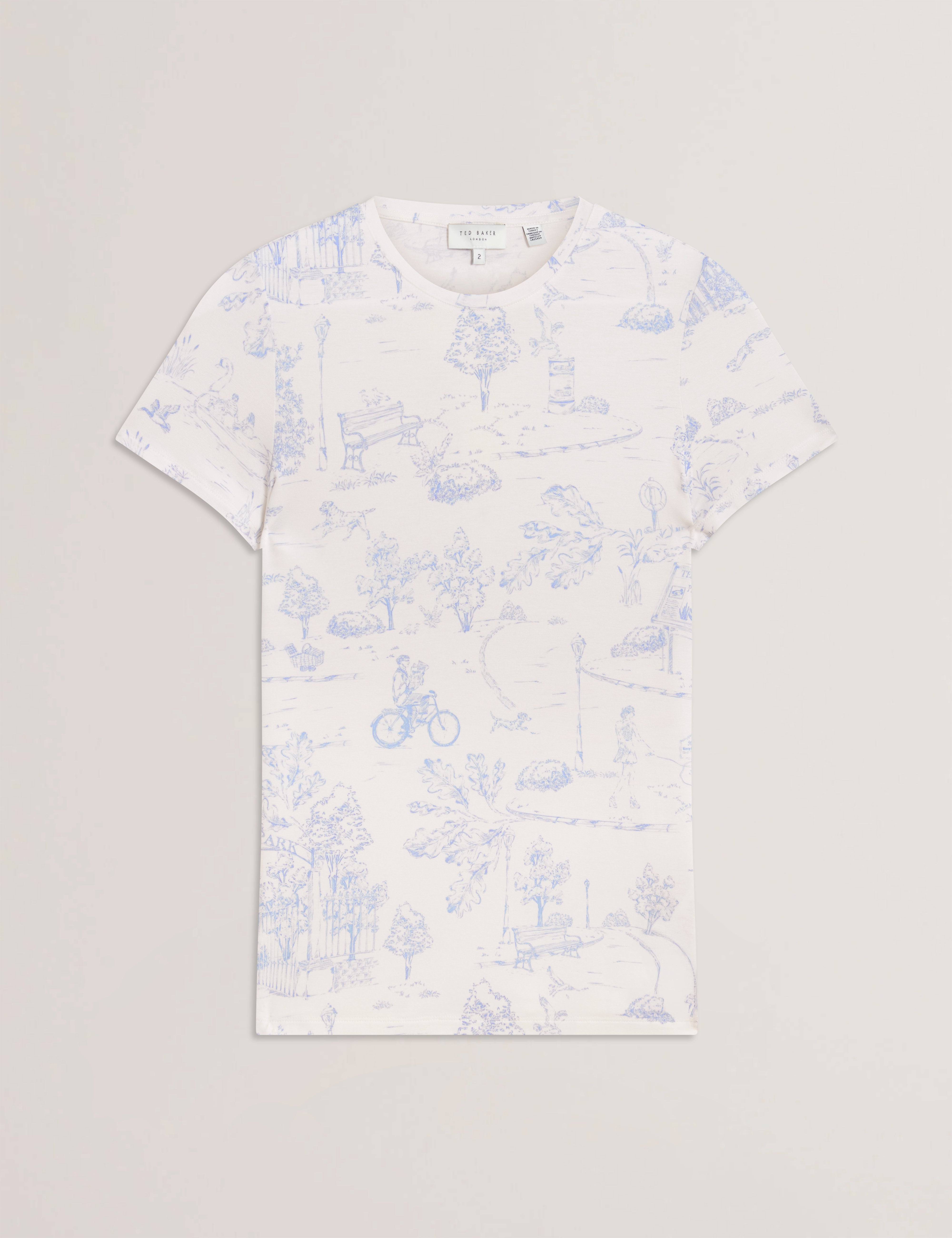 Roenya Printed Fitted Tee White