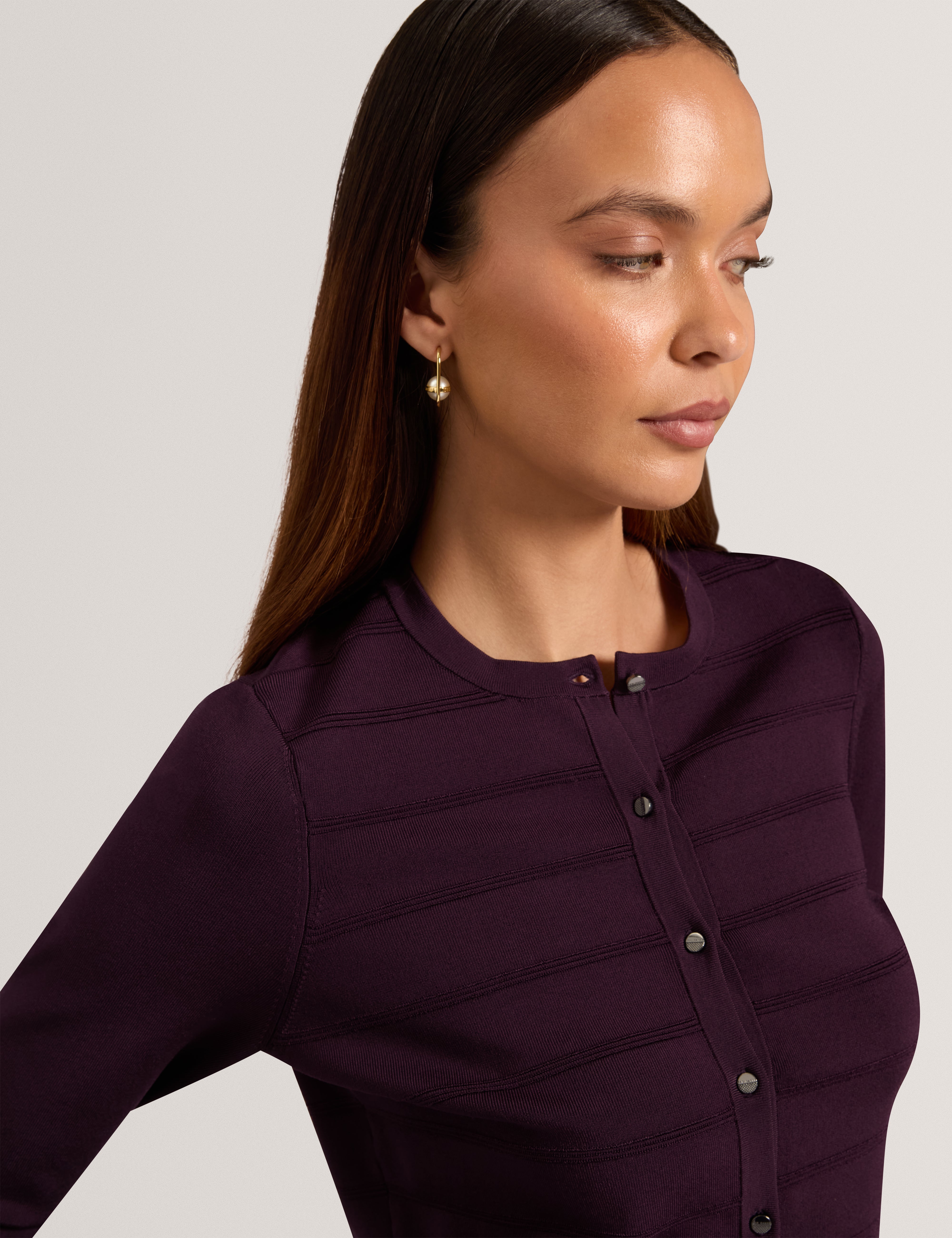 Rellia Cropped Bandage Cardigan Dp-Purple