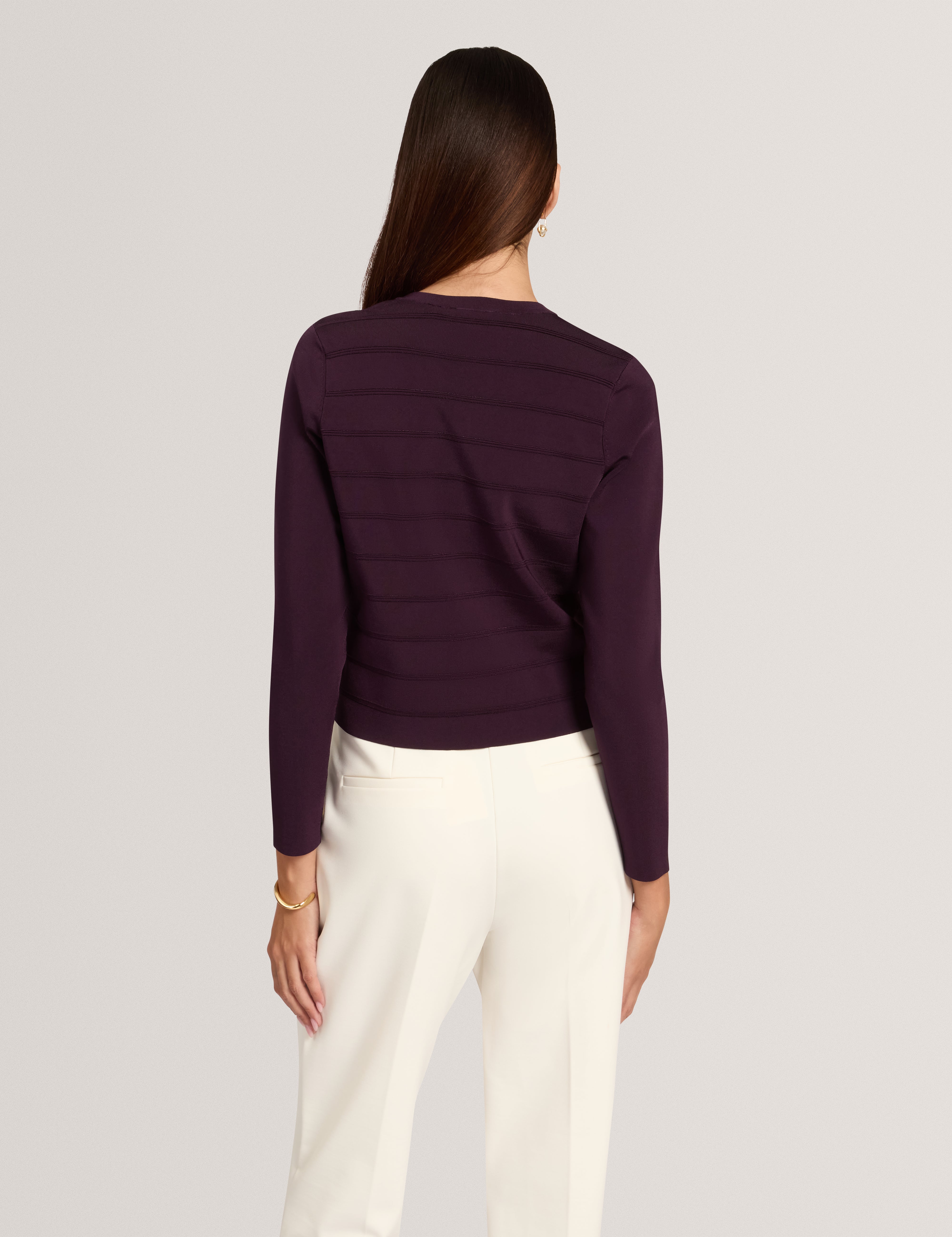 Rellia Cropped Bandage Cardigan Dp-Purple