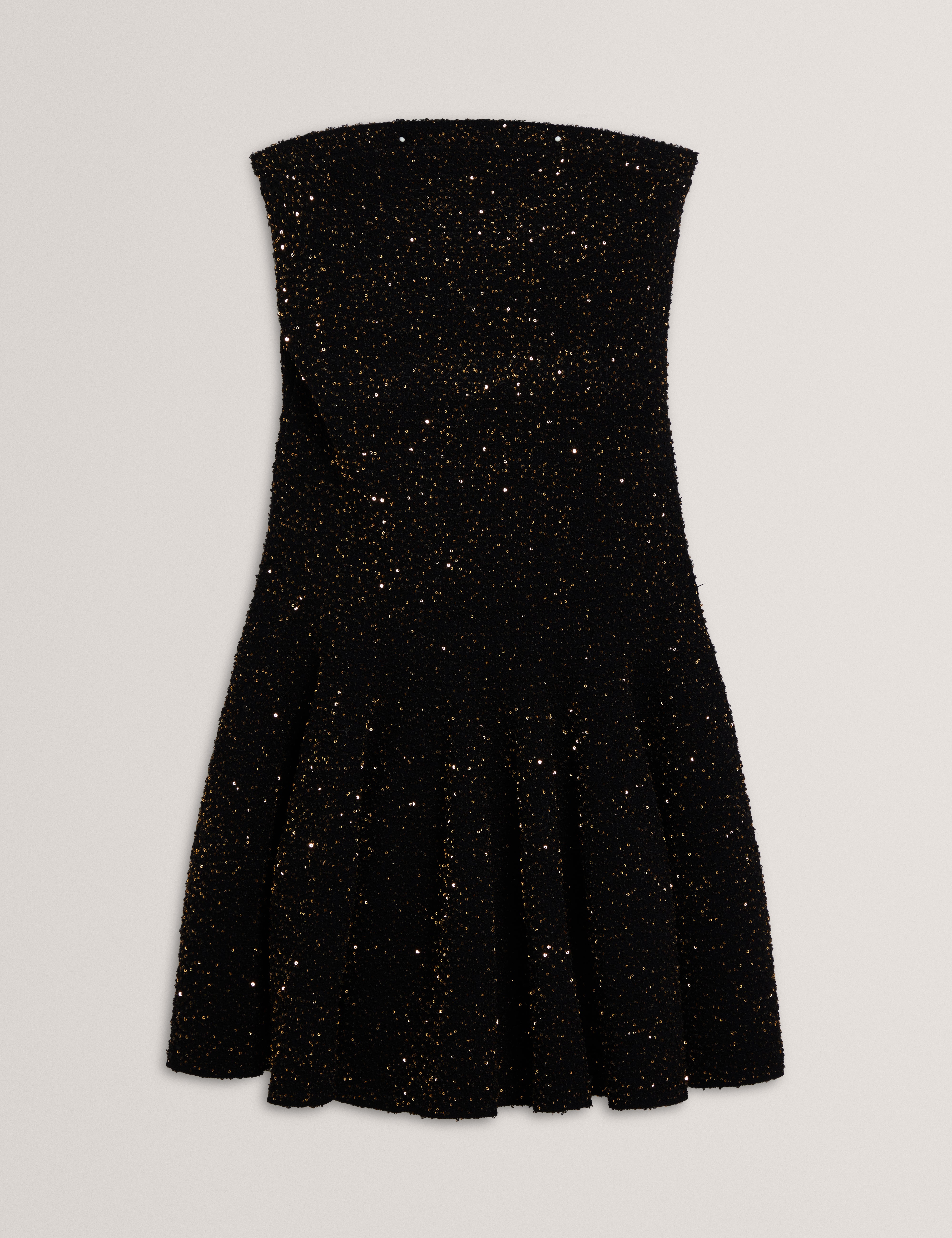 Naely Sequin Bandeau Mini Dress Black