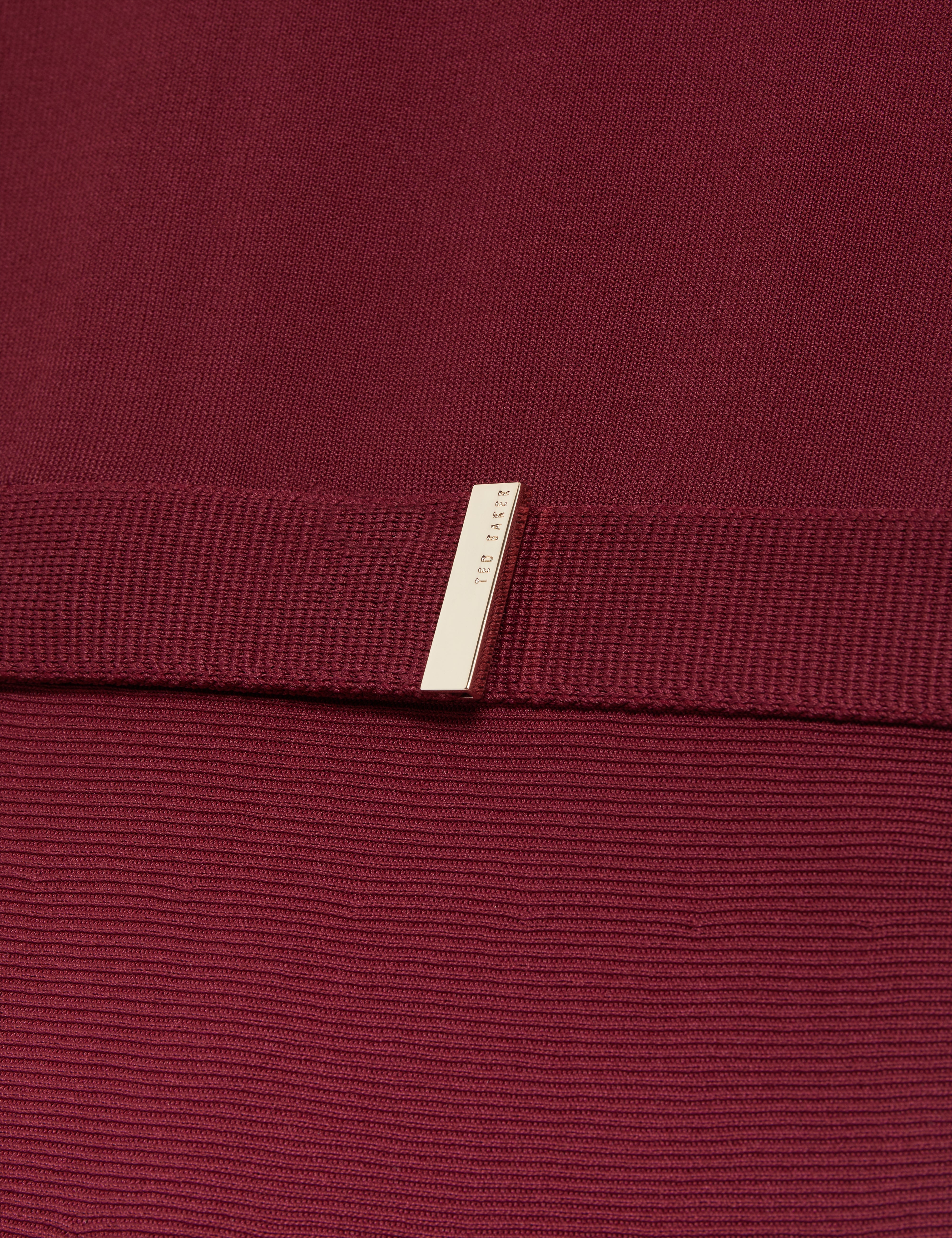 Talmah Long Sleeve Belted Knitted Midi Dress Maroon