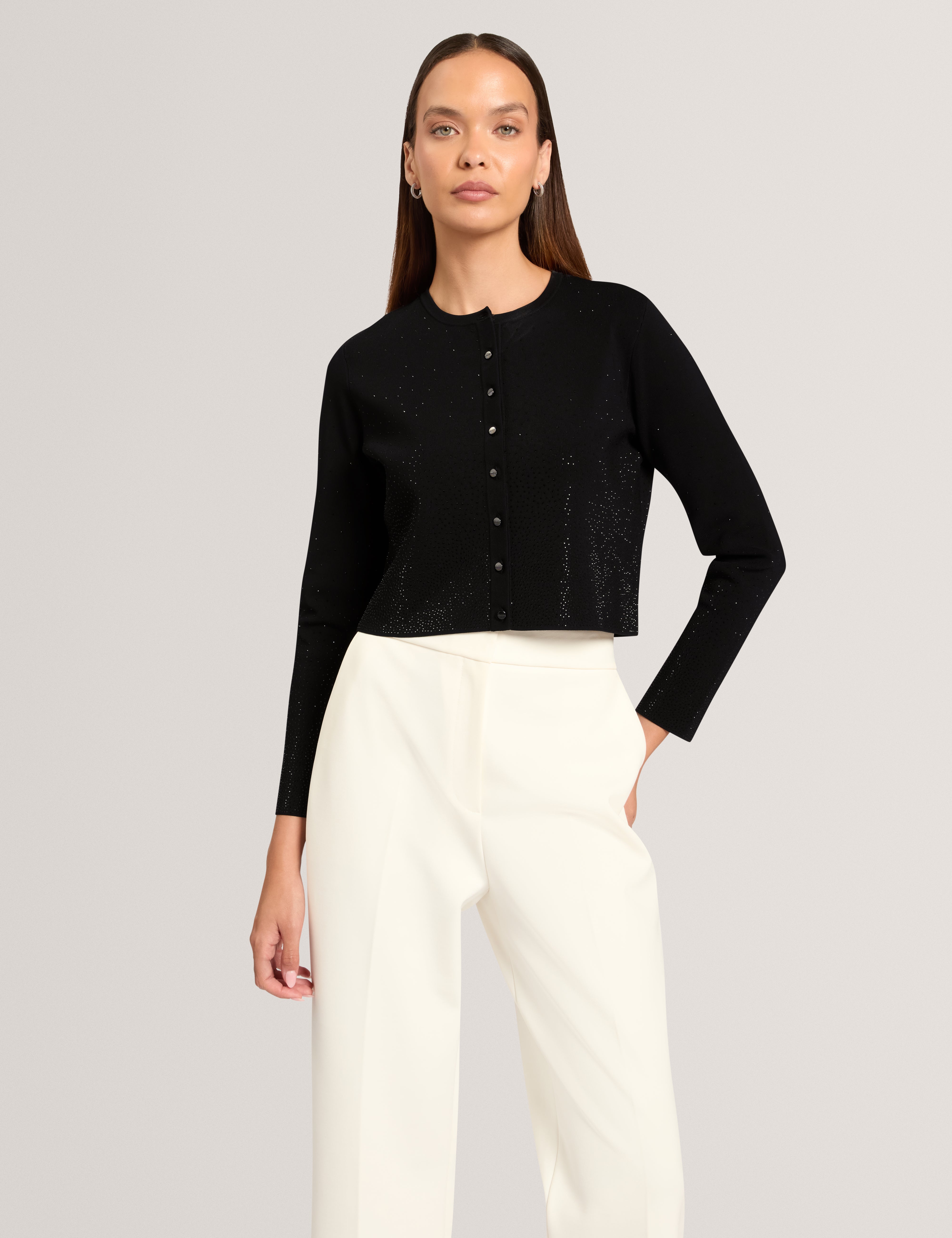 Arua Hot Fix Cardigan Black