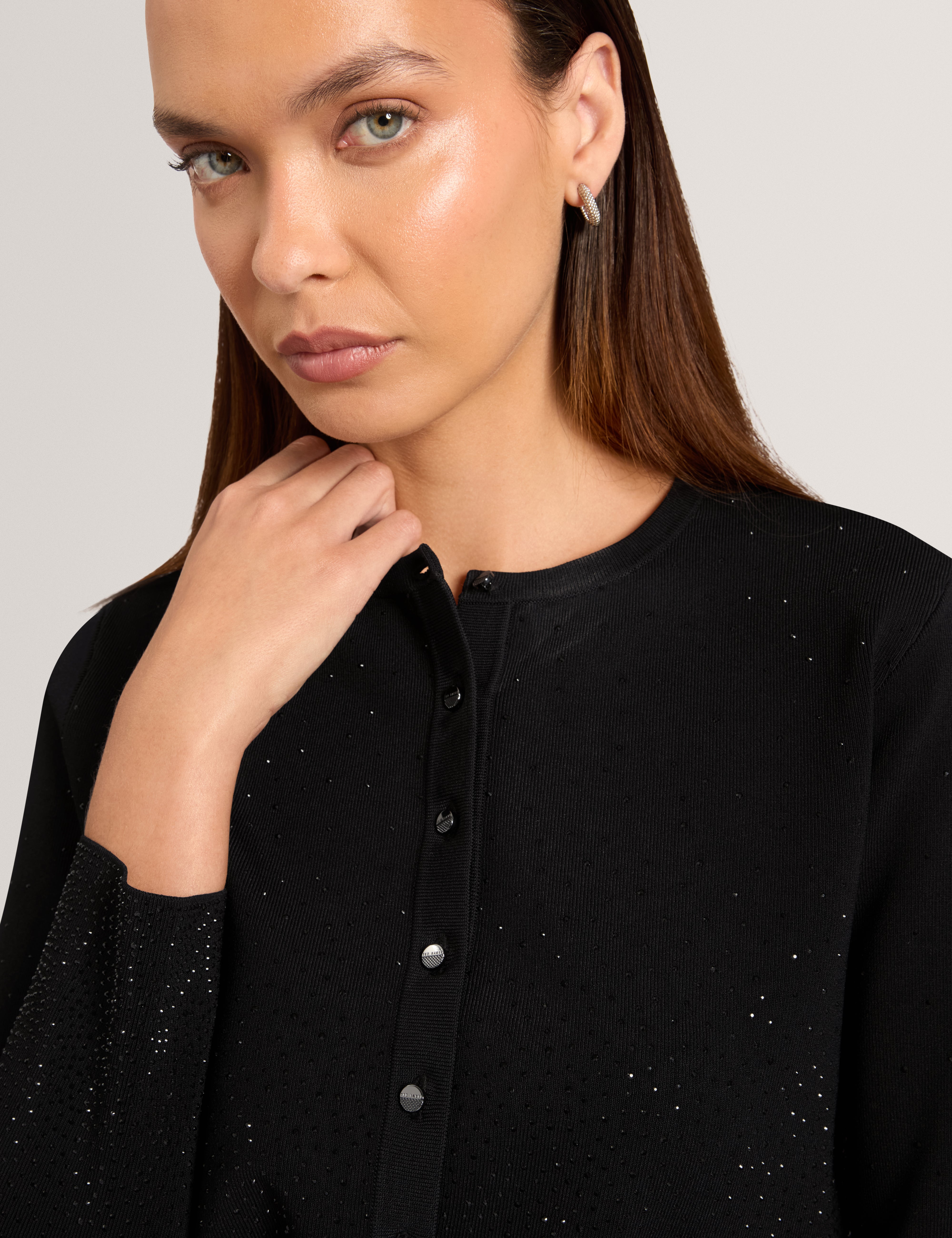 Arua Hot Fix Cardigan Black