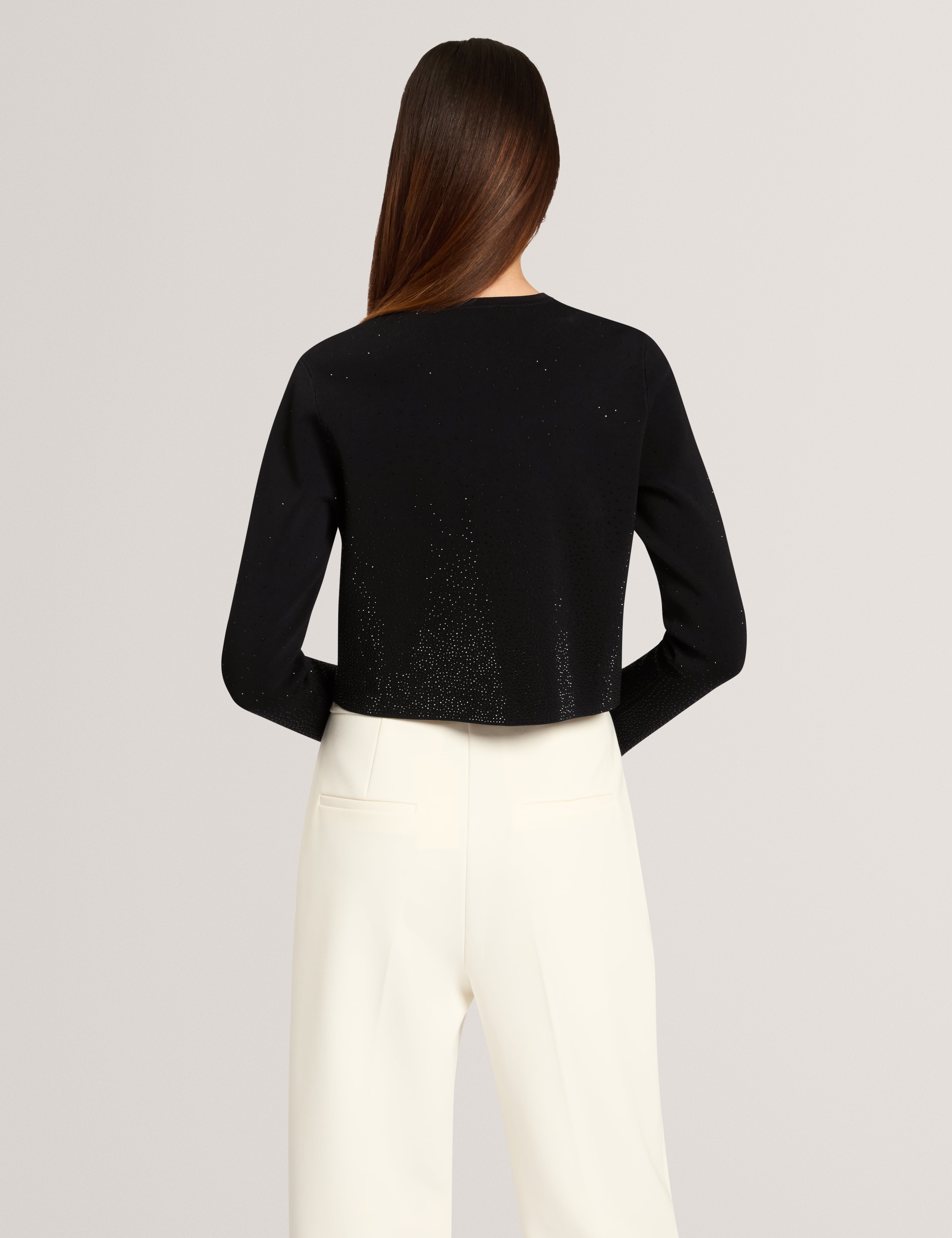 Arua Hot Fix Cardigan Black