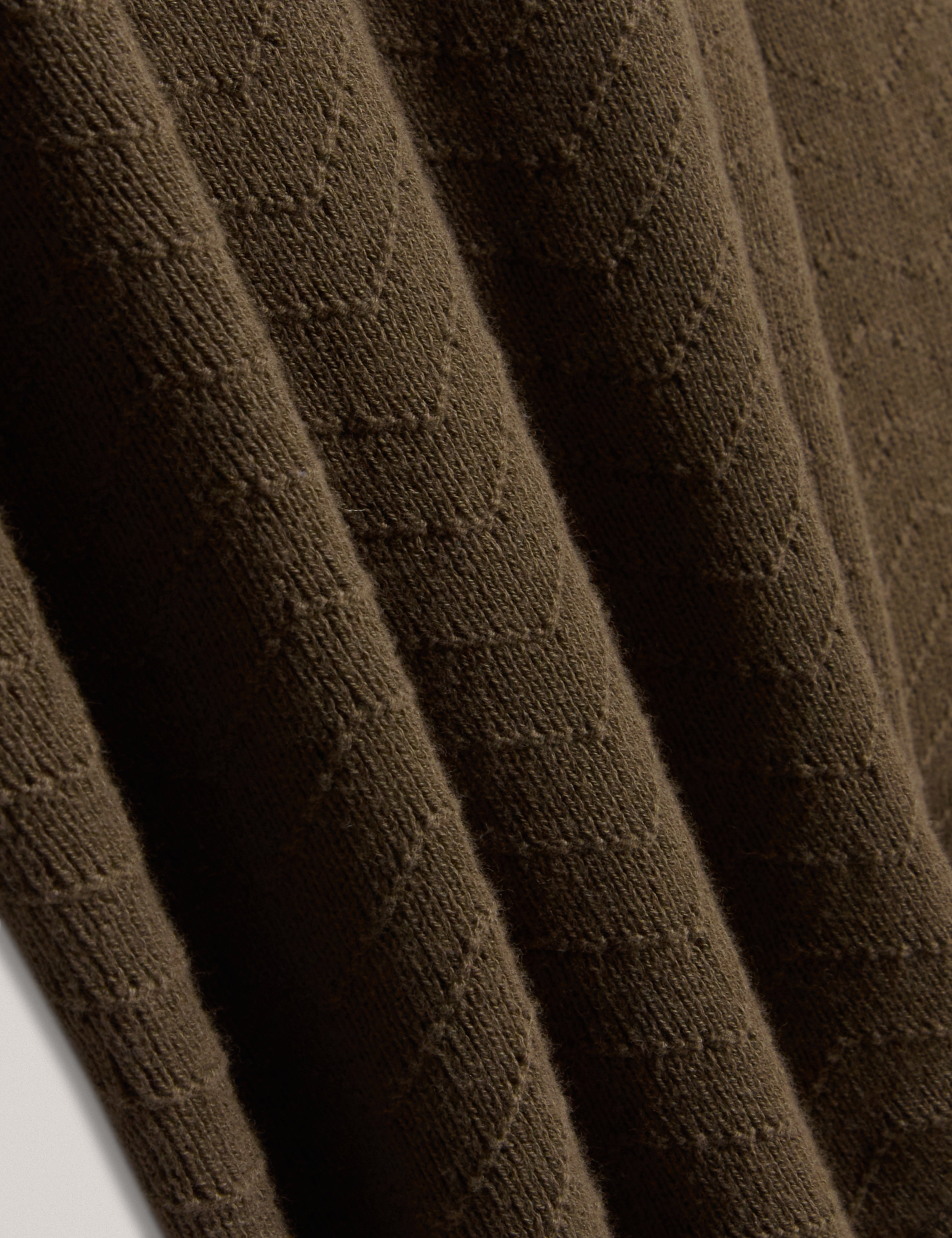 Ivess Mixed Stitch Crew Neck Olive