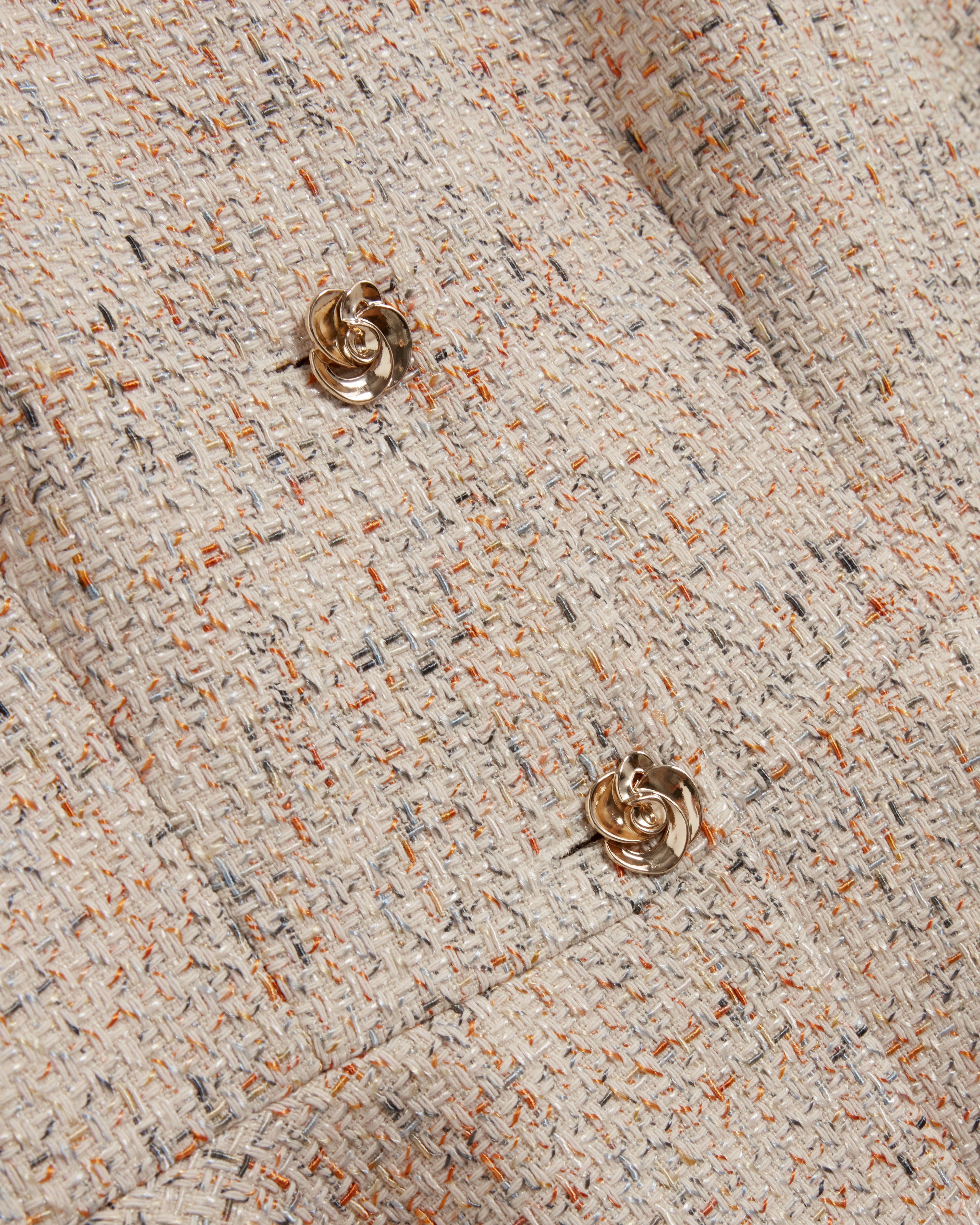 Admia Boucle Peplum Jacket Ivory