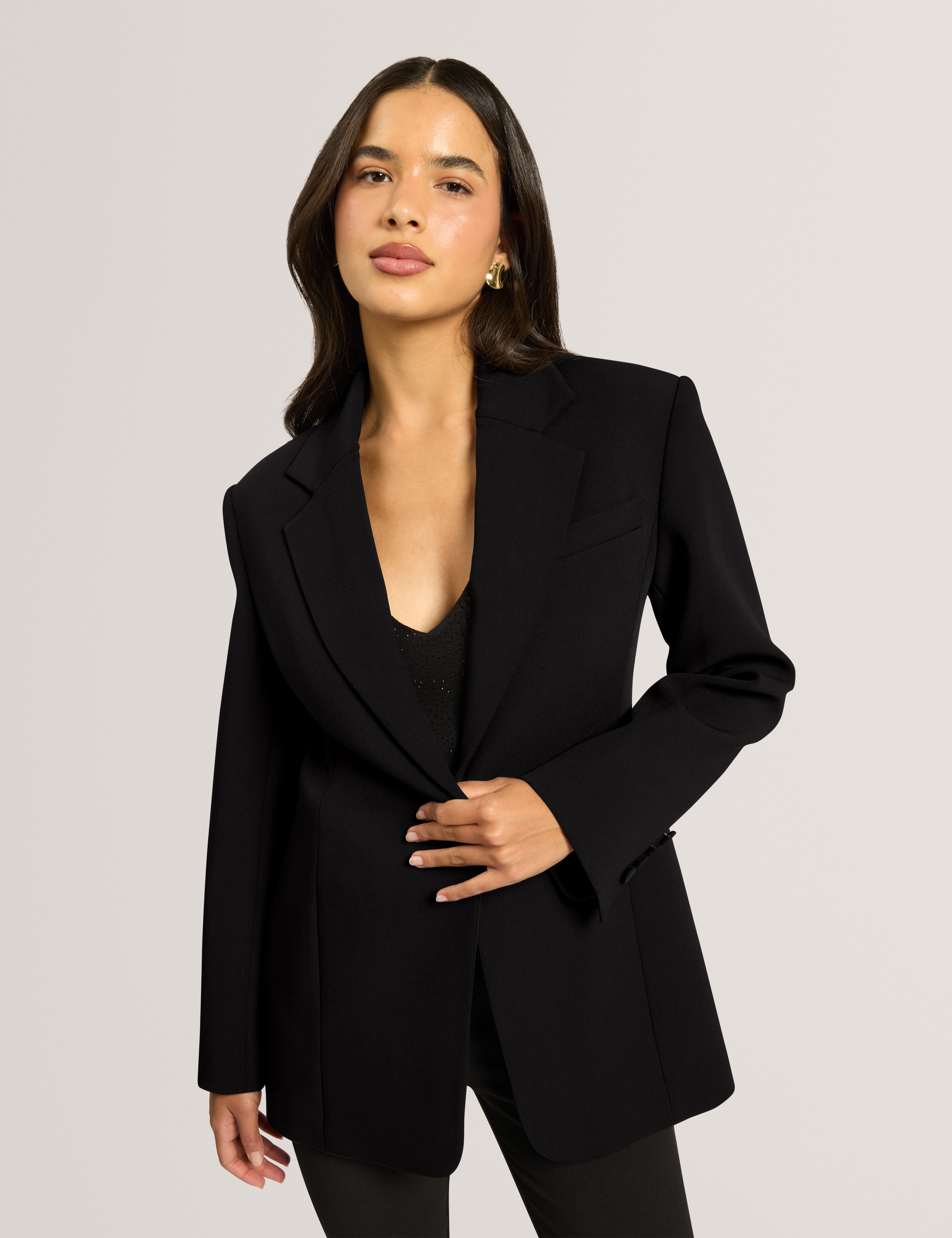 Hanlie Tailored Single Breasted Blazer Black
