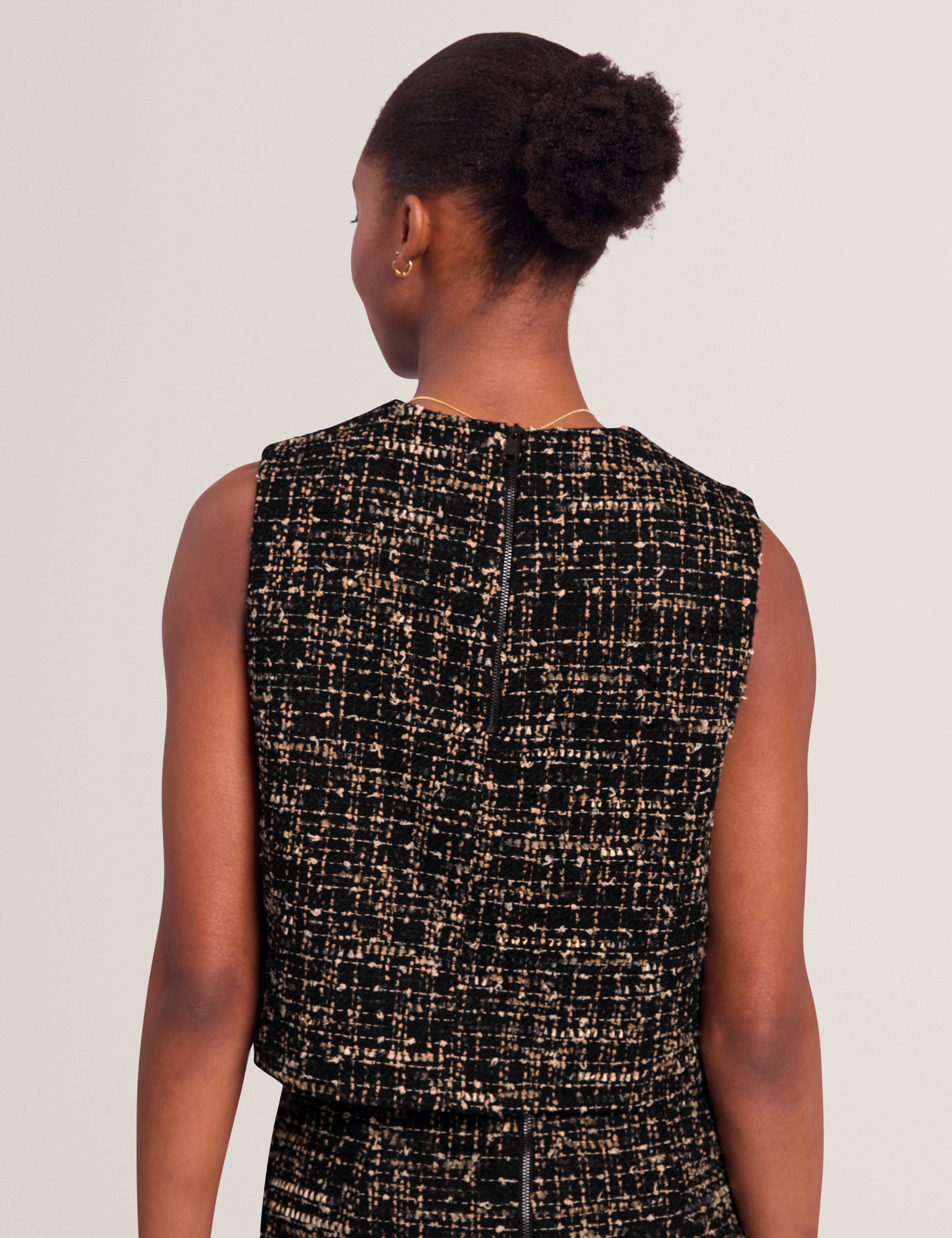 Ummito Boucle Sleeveless Top Black