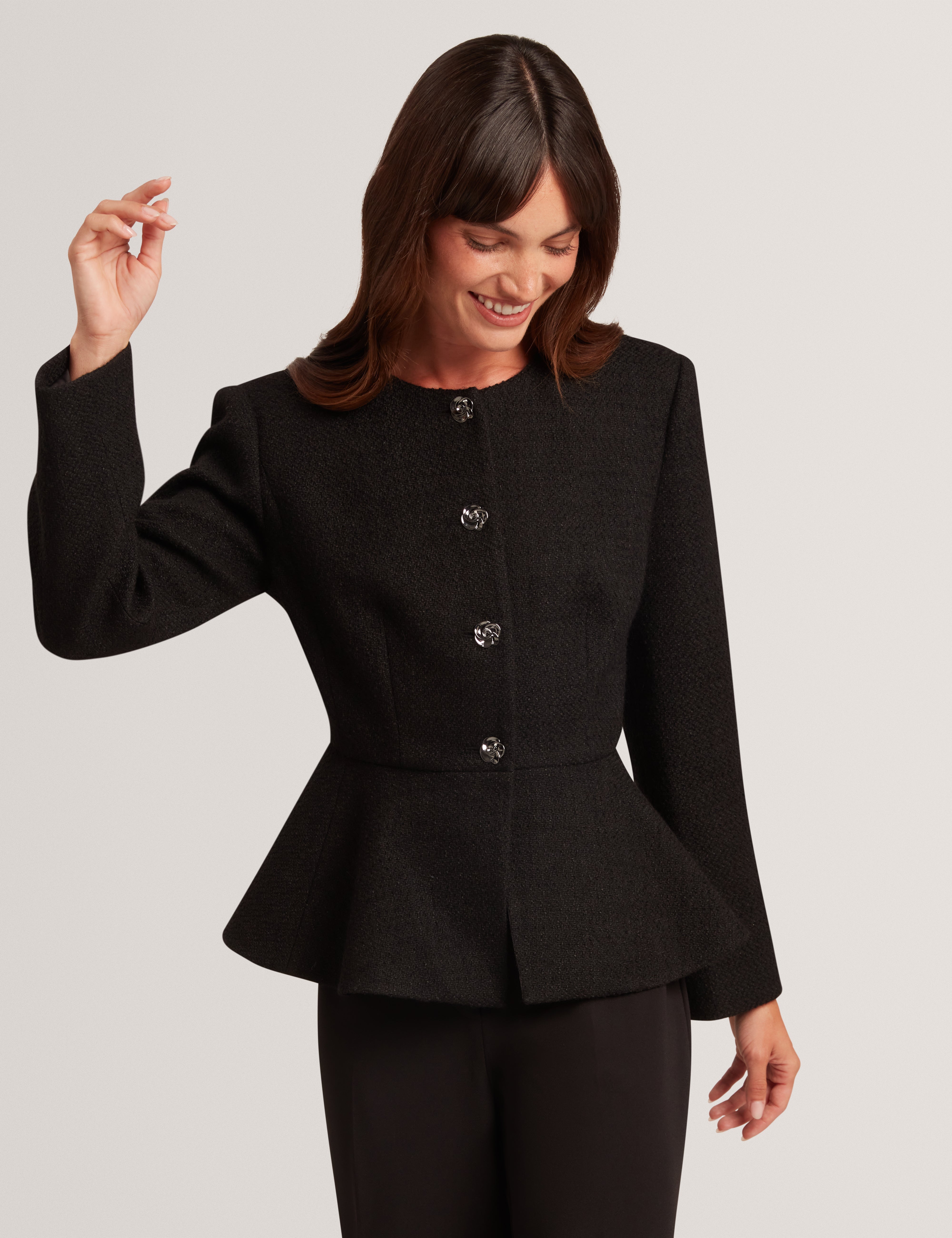 Raddi Tailored Peplum Jacket Black