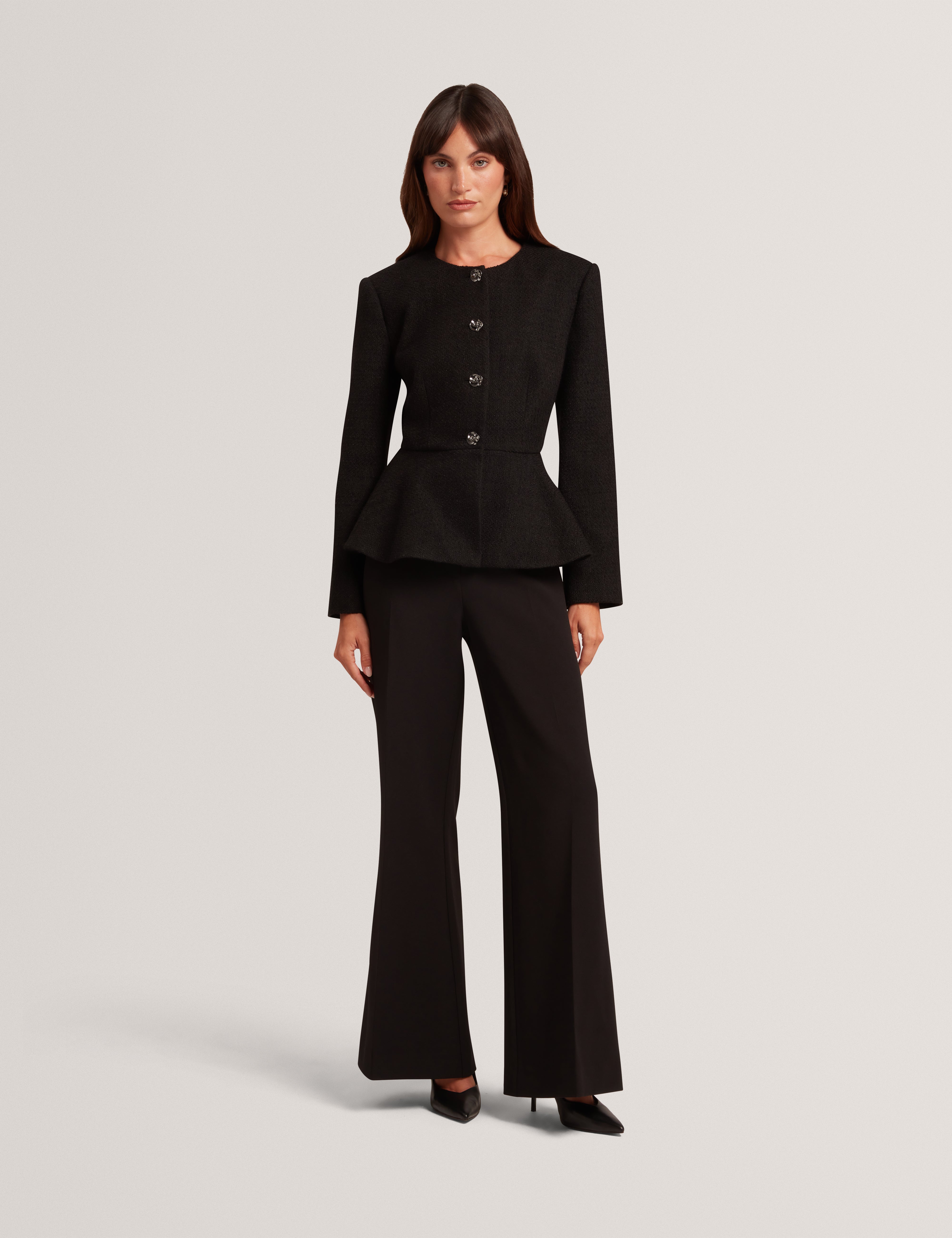 Raddi Tailored Peplum Jacket Black