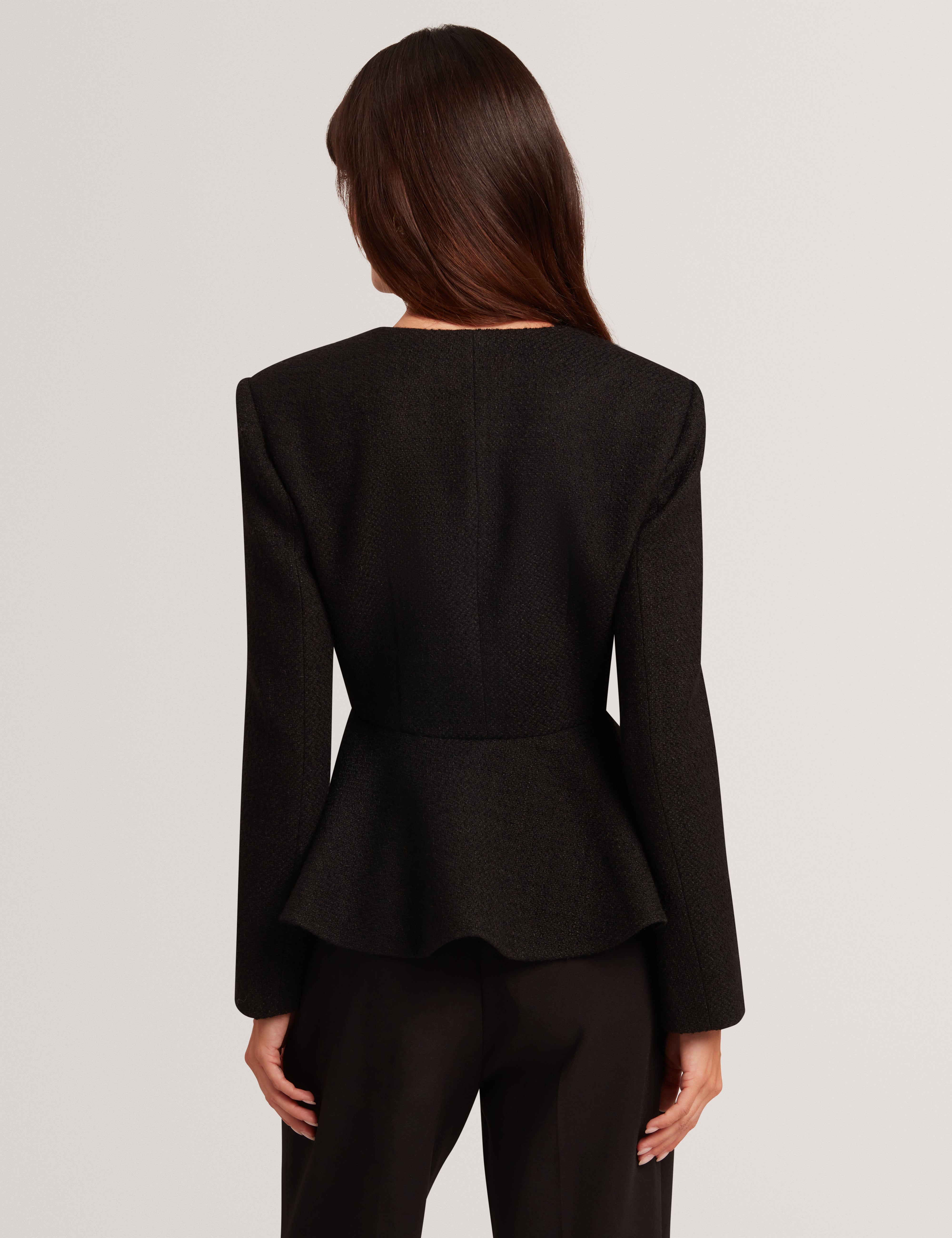 Raddi Tailored Peplum Jacket Black