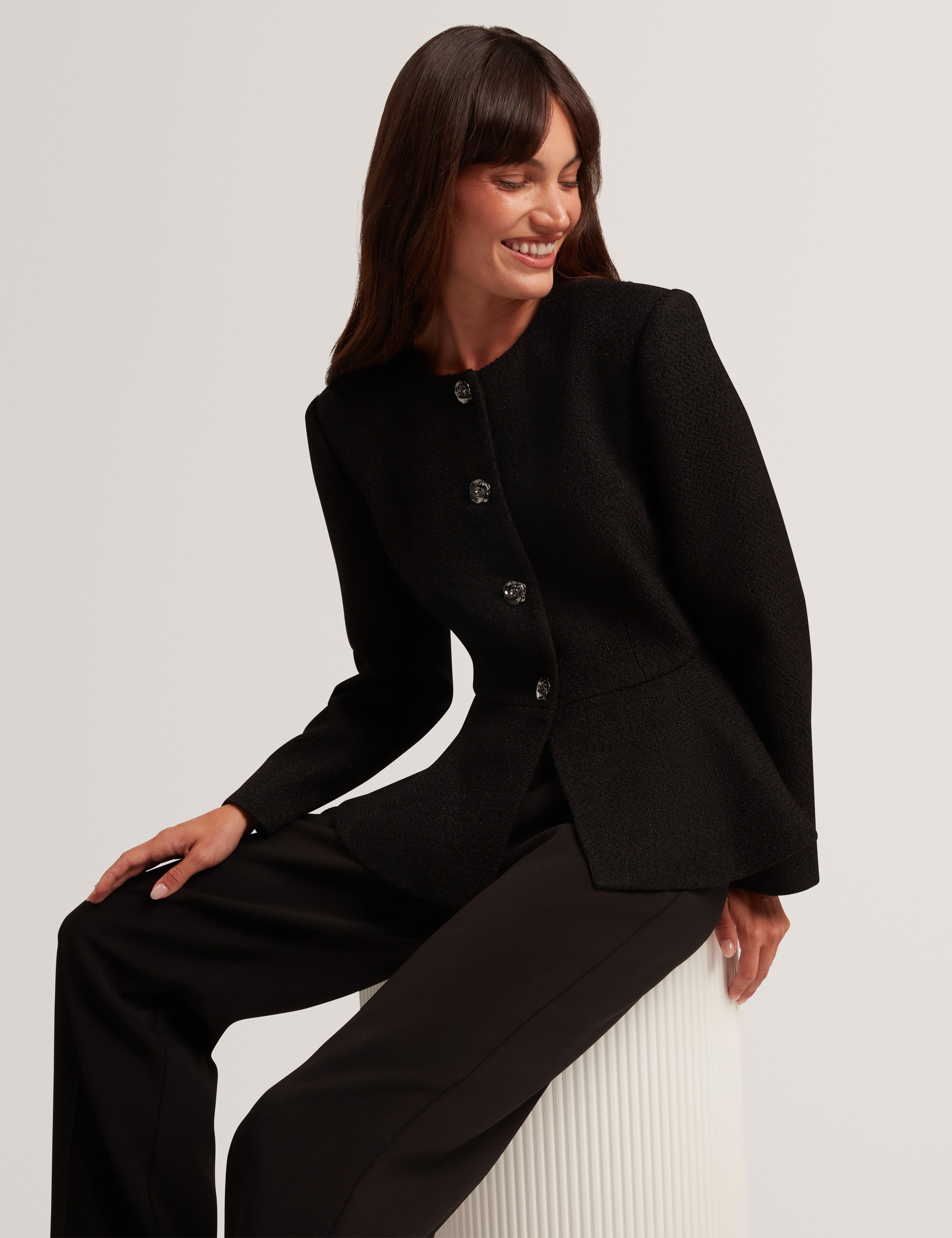 Raddi Tailored Peplum Jacket Black