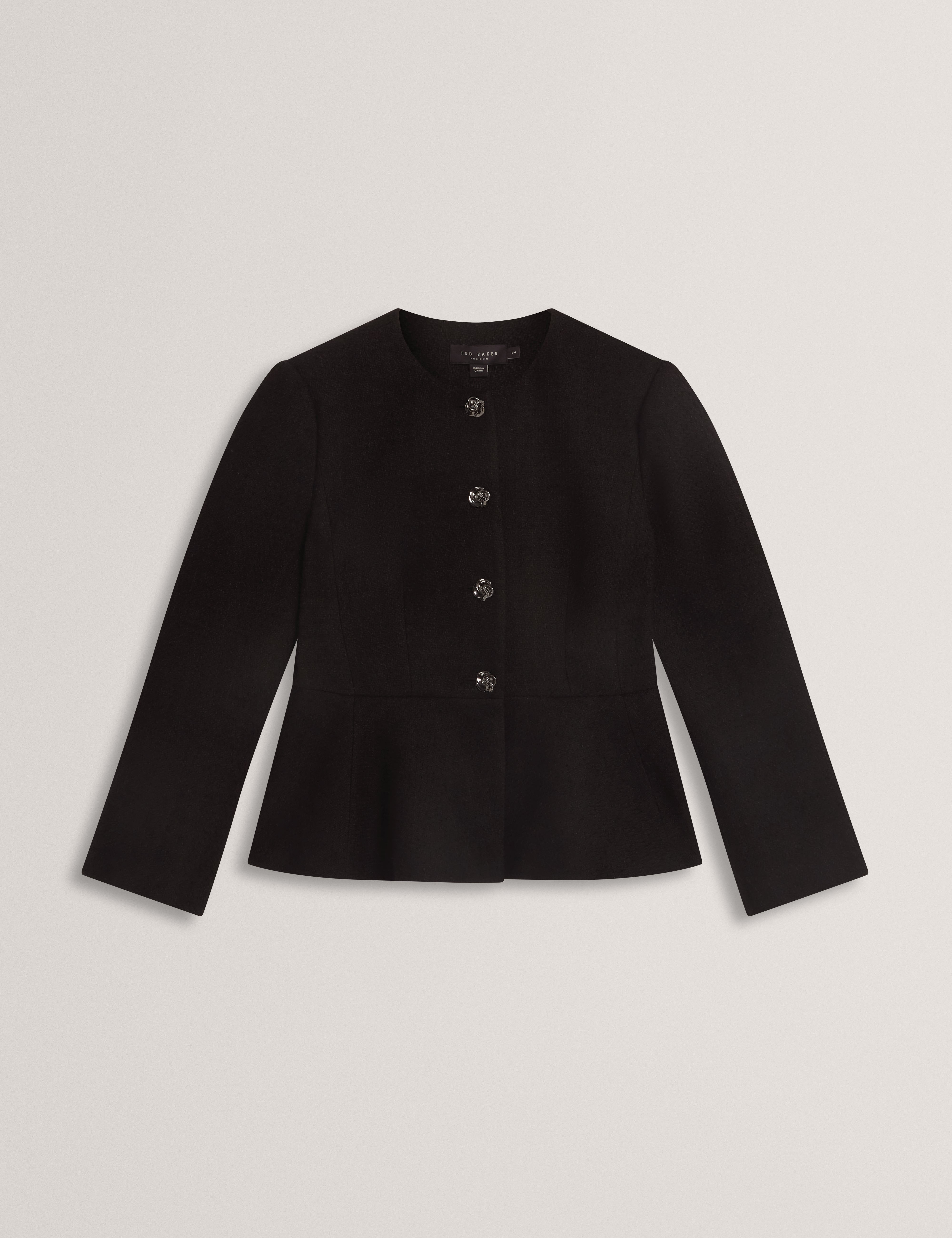 Raddi Tailored Peplum Jacket Black
