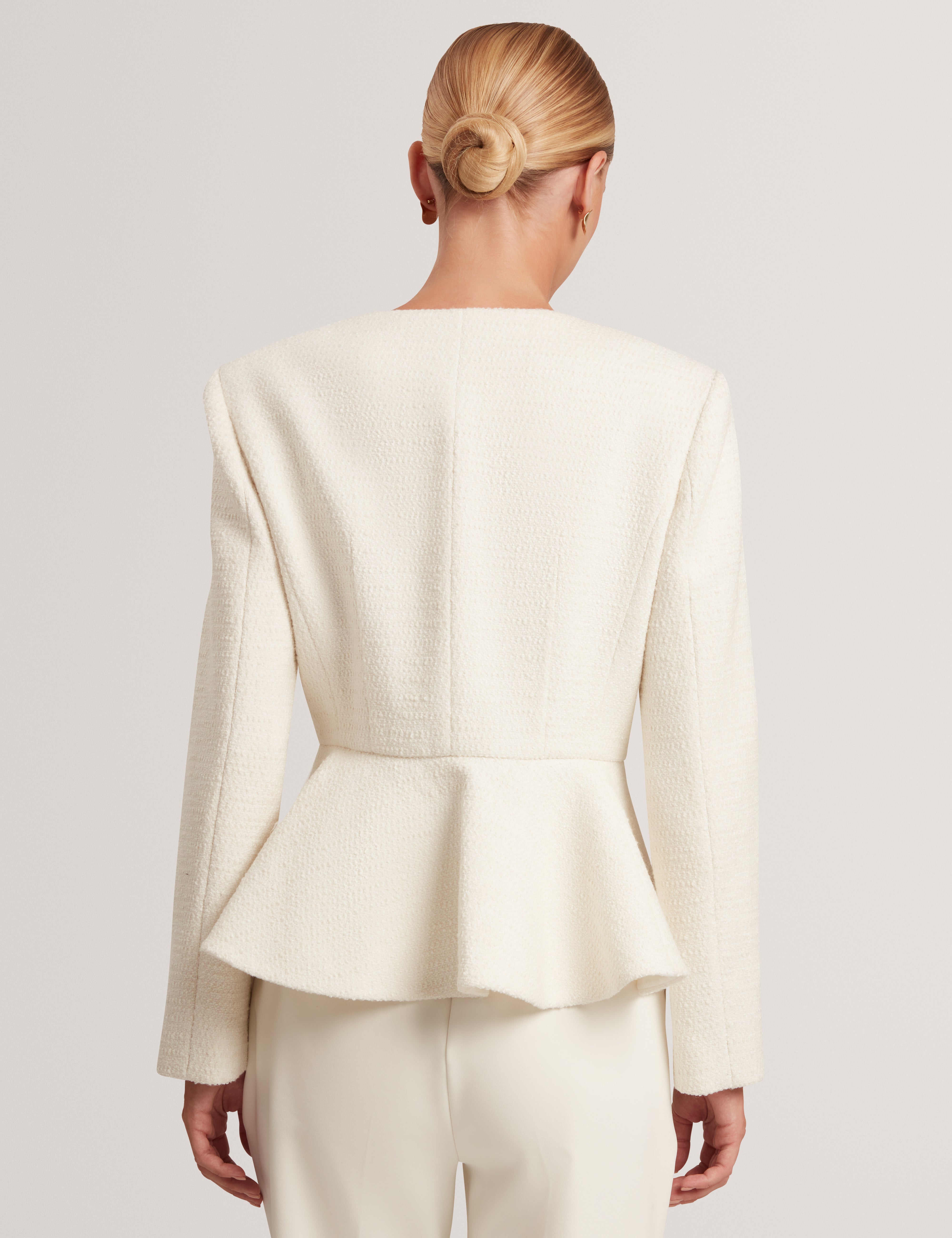 Raddi Tailored Peplum Jacket Ivory
